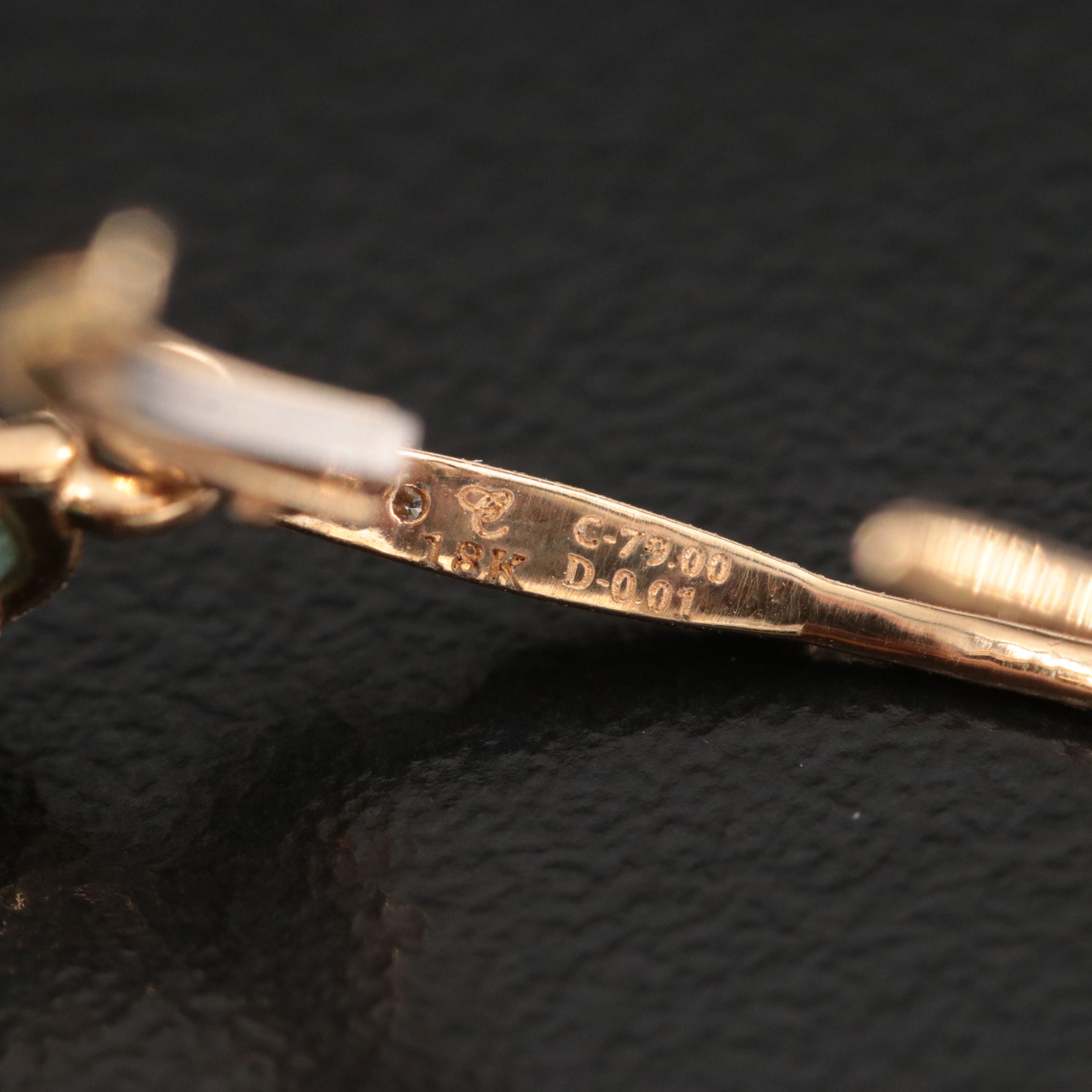 Chromia 18K Emerald and Diamond Carved Drop Earrings