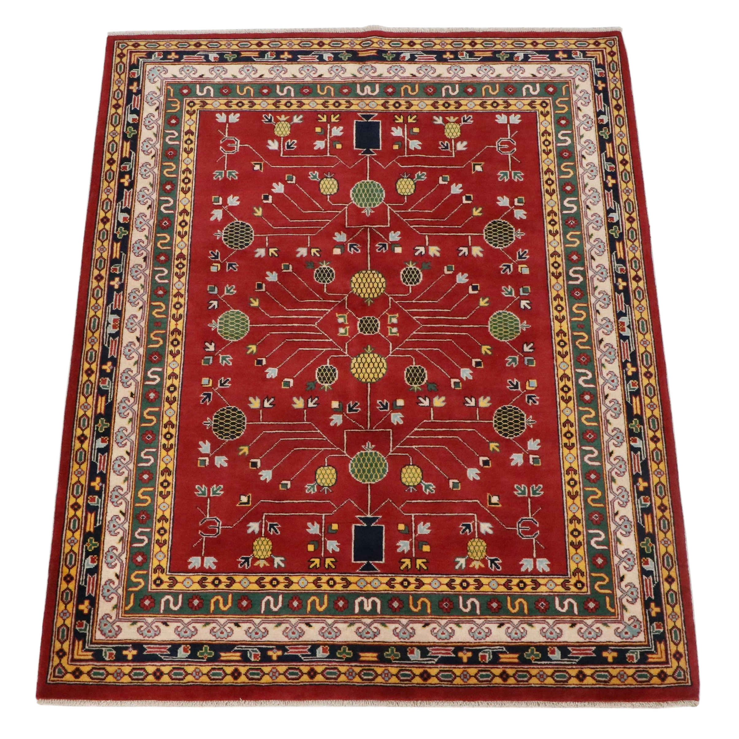 5' x 6'6 Hand-Knotted Afghan Ziegler "Tree of Life" Area Rug