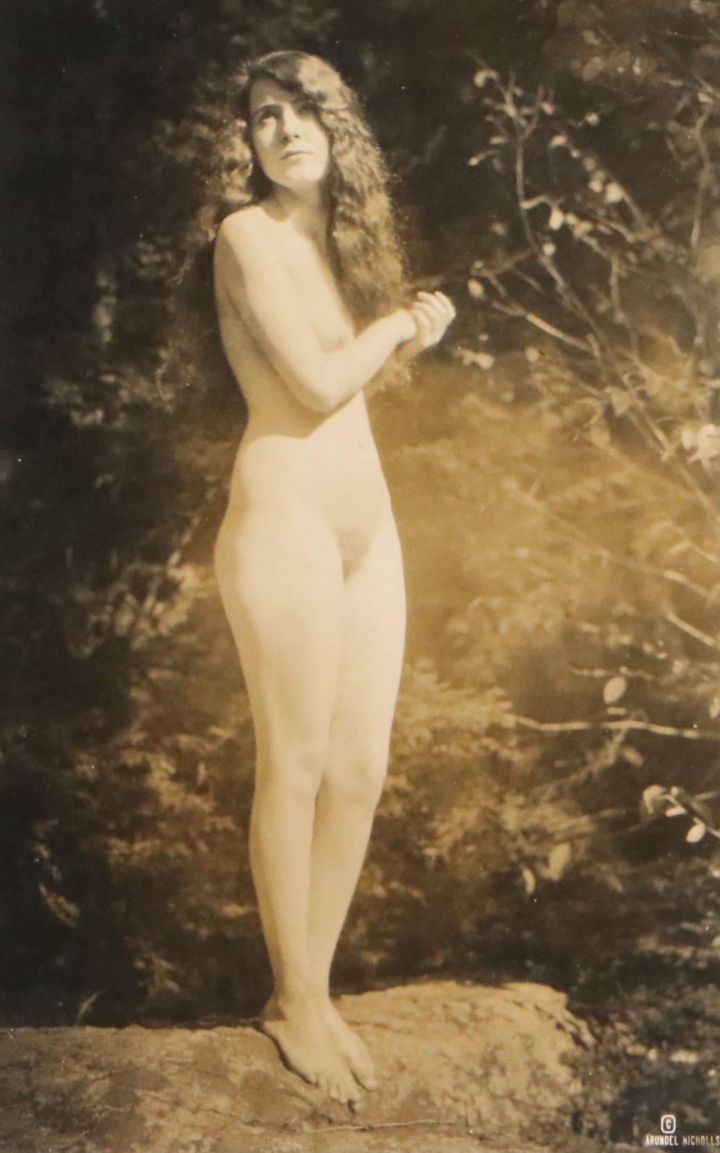 Arundel Holmes Nicholls Silver Gelatin Photograph of Nude Woman, Early 20th C.