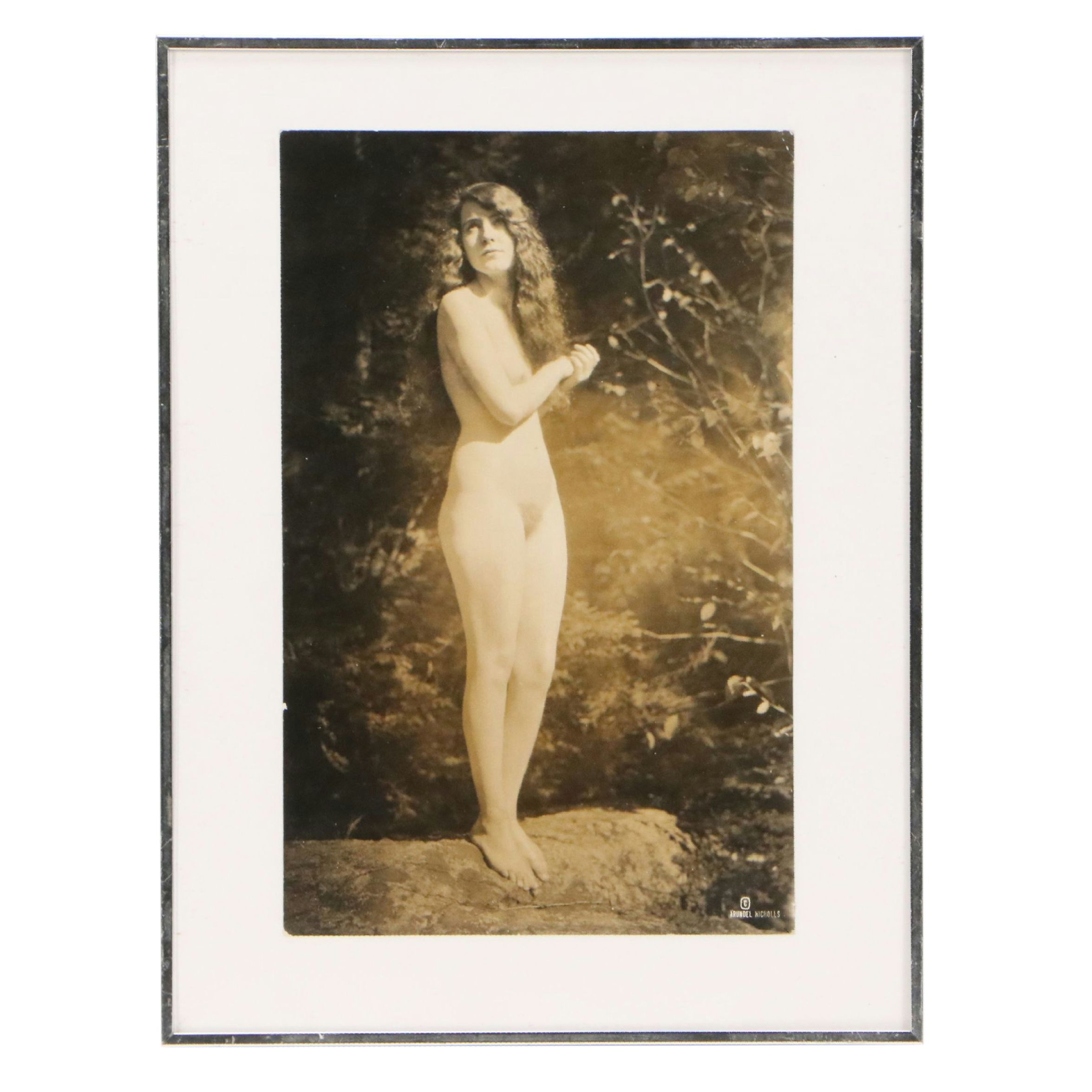 Arundel Holmes Nicholls Silver Gelatin Photograph of Nude Woman, Early 20th C.