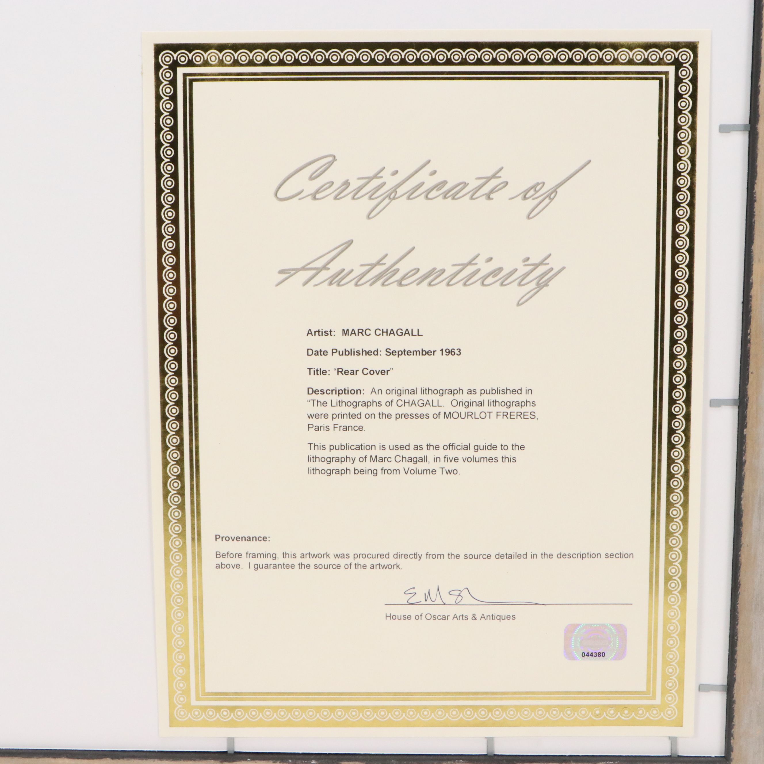 Marc Chagall Color Lithograph From "The Lithographs of Chagall Vol II," 1963