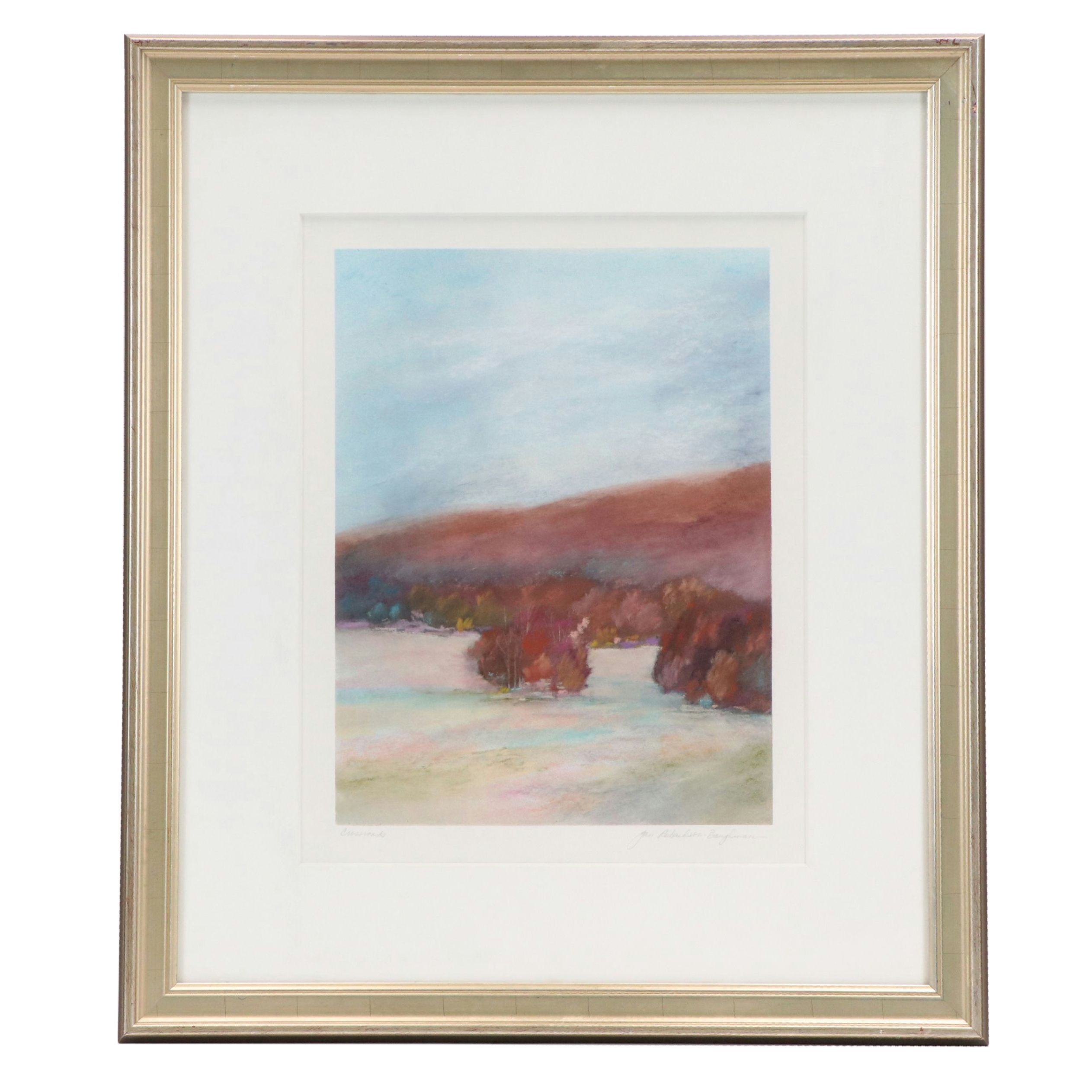 Jan Richardson-Baughman Chalk Pastel Landscape Drawing "Crossroads"