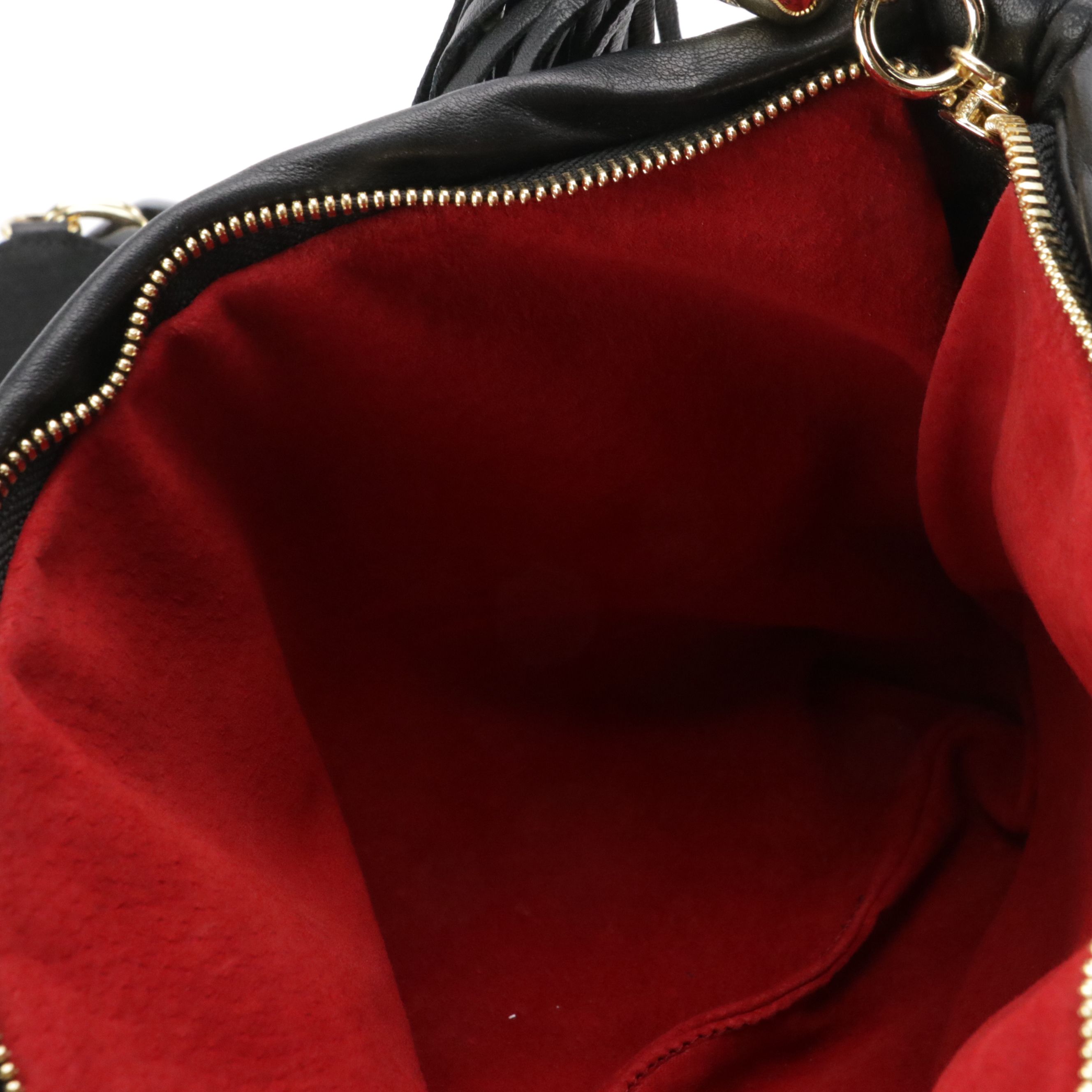 Kelly-Tooke Round Crossbody Bag and Quilted Chain-Link Bag in Black Leather