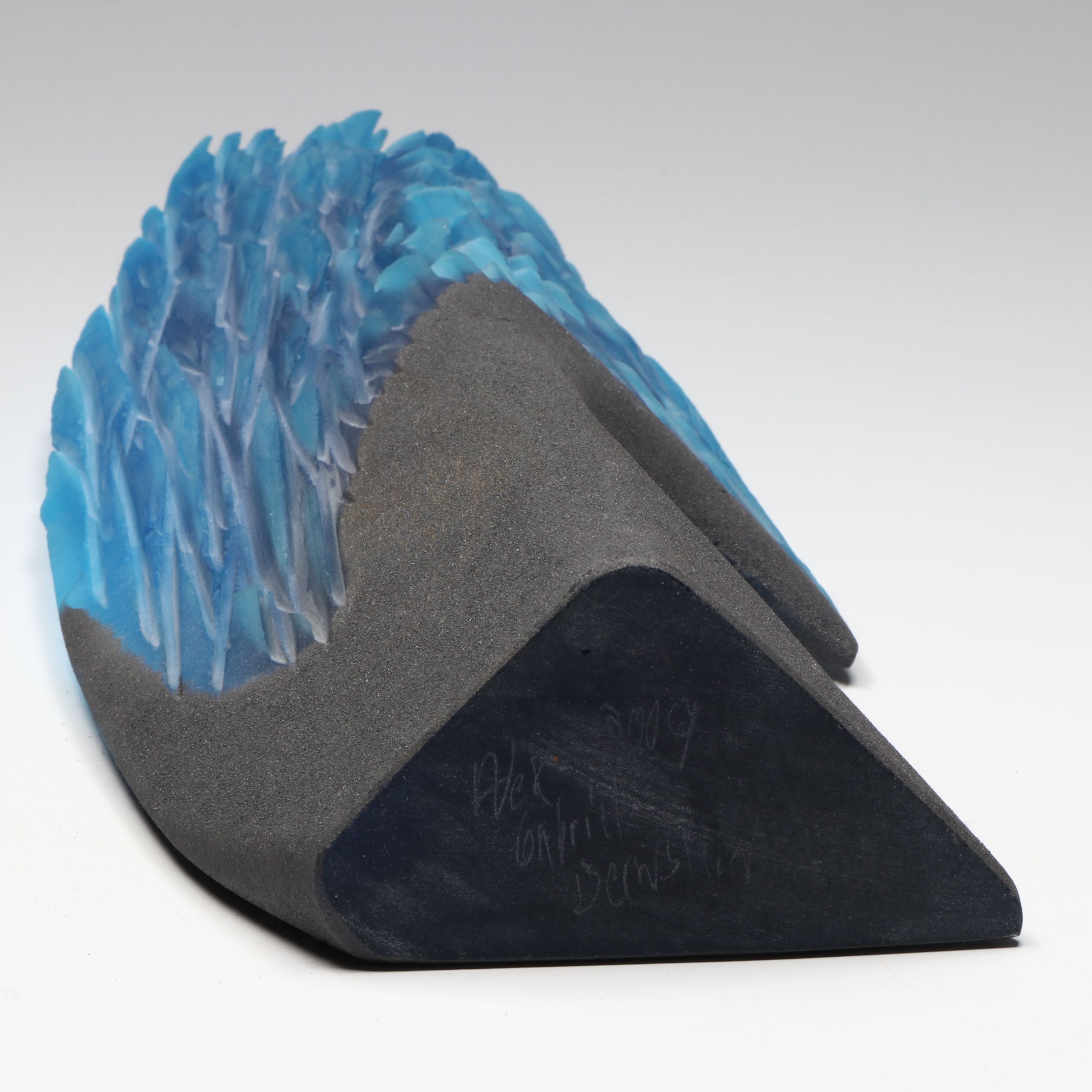 Alex Gabriel Bernstein "Steel and Glass" Cast and Carved Glass Sculpture, 2009