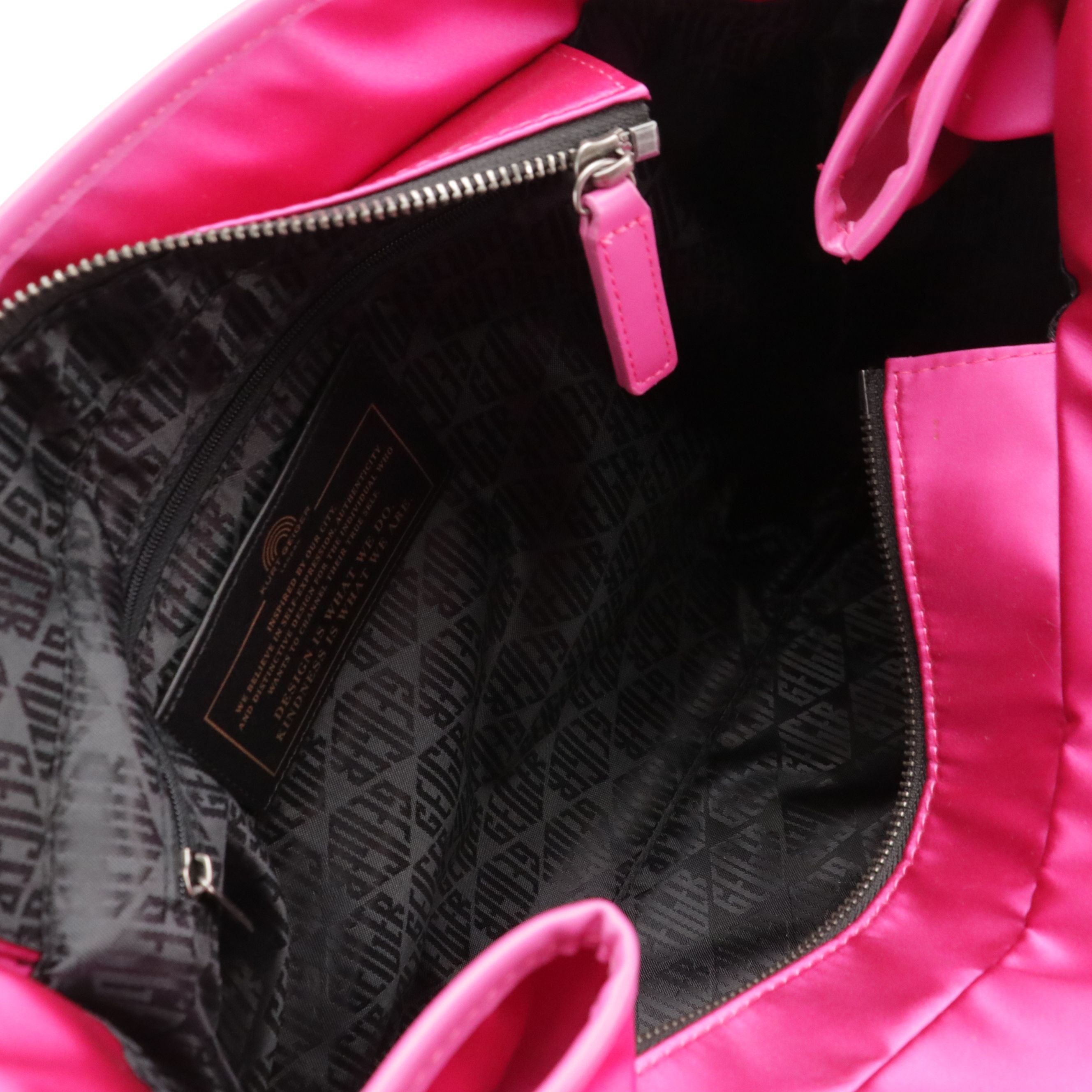 Kurt Geiger Shopper Tote in Recycled Nylon Satin and Faux Leather