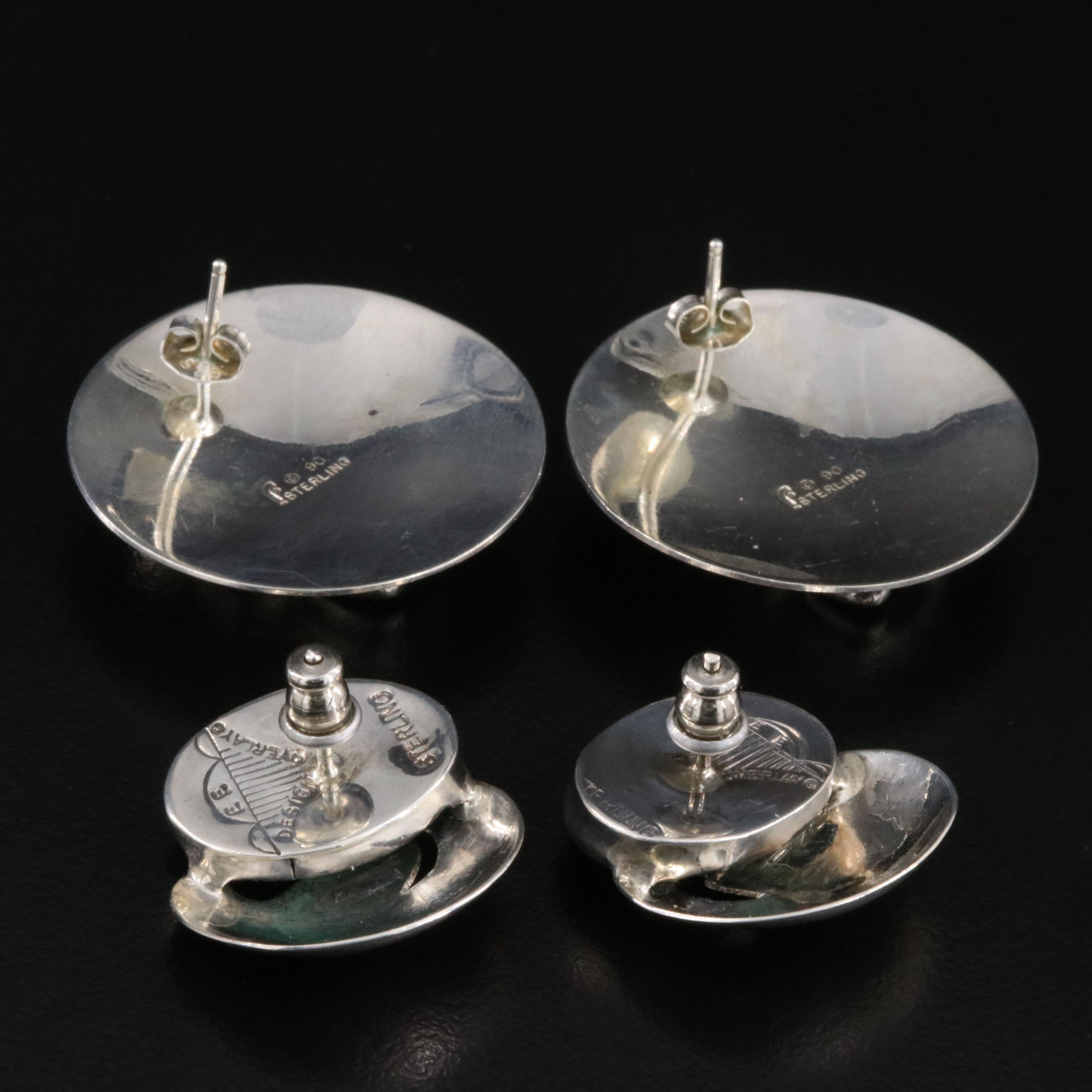 Sterling Carol Felley Storyteller and Malachite Drop Earrings