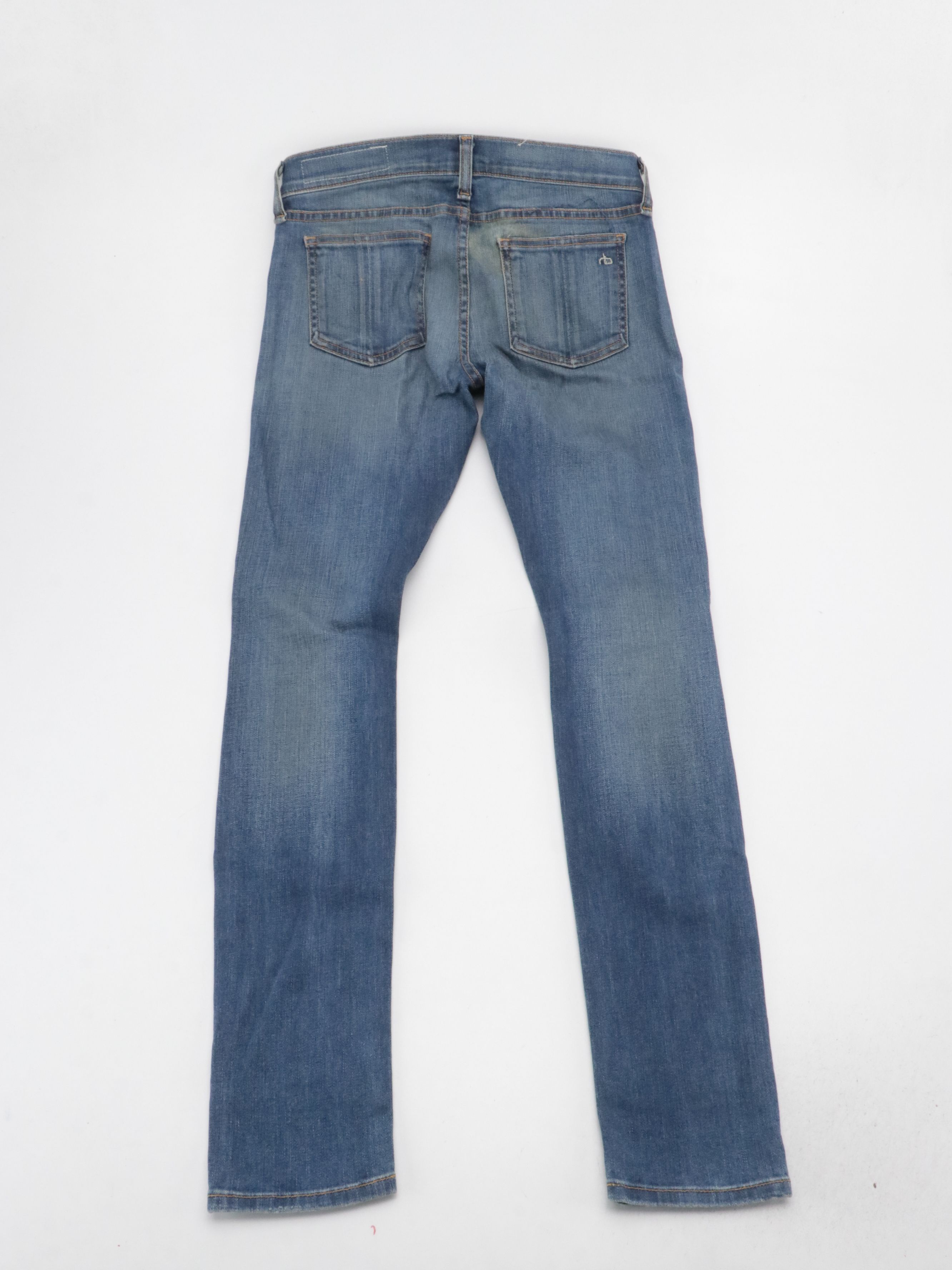 Rag & Bone Ripped Blue Wash and and Black Skinny Jeans