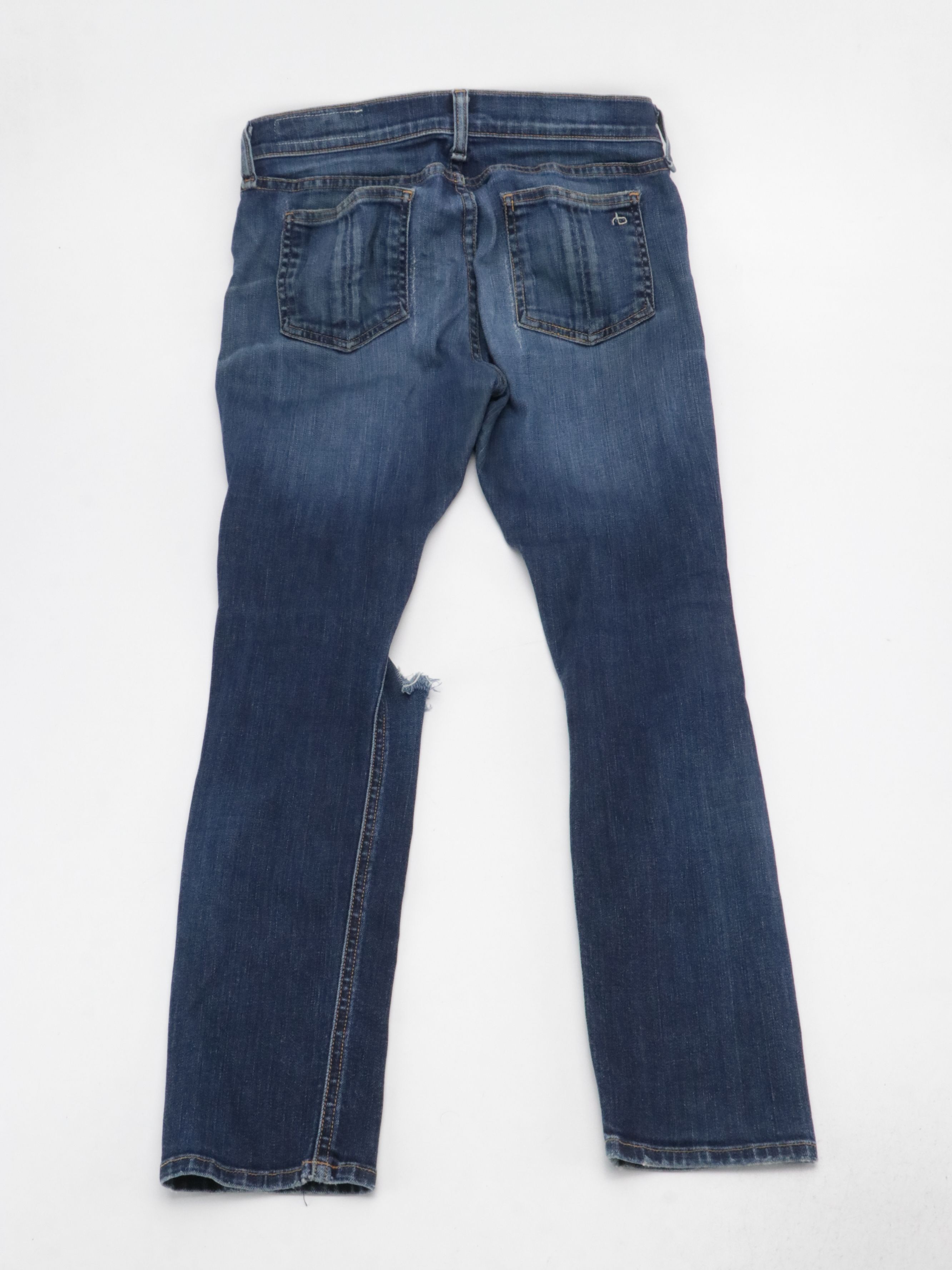 Rag & Bone Ripped Capris & Dark Blue Skinny Jeans with Black Jeggings