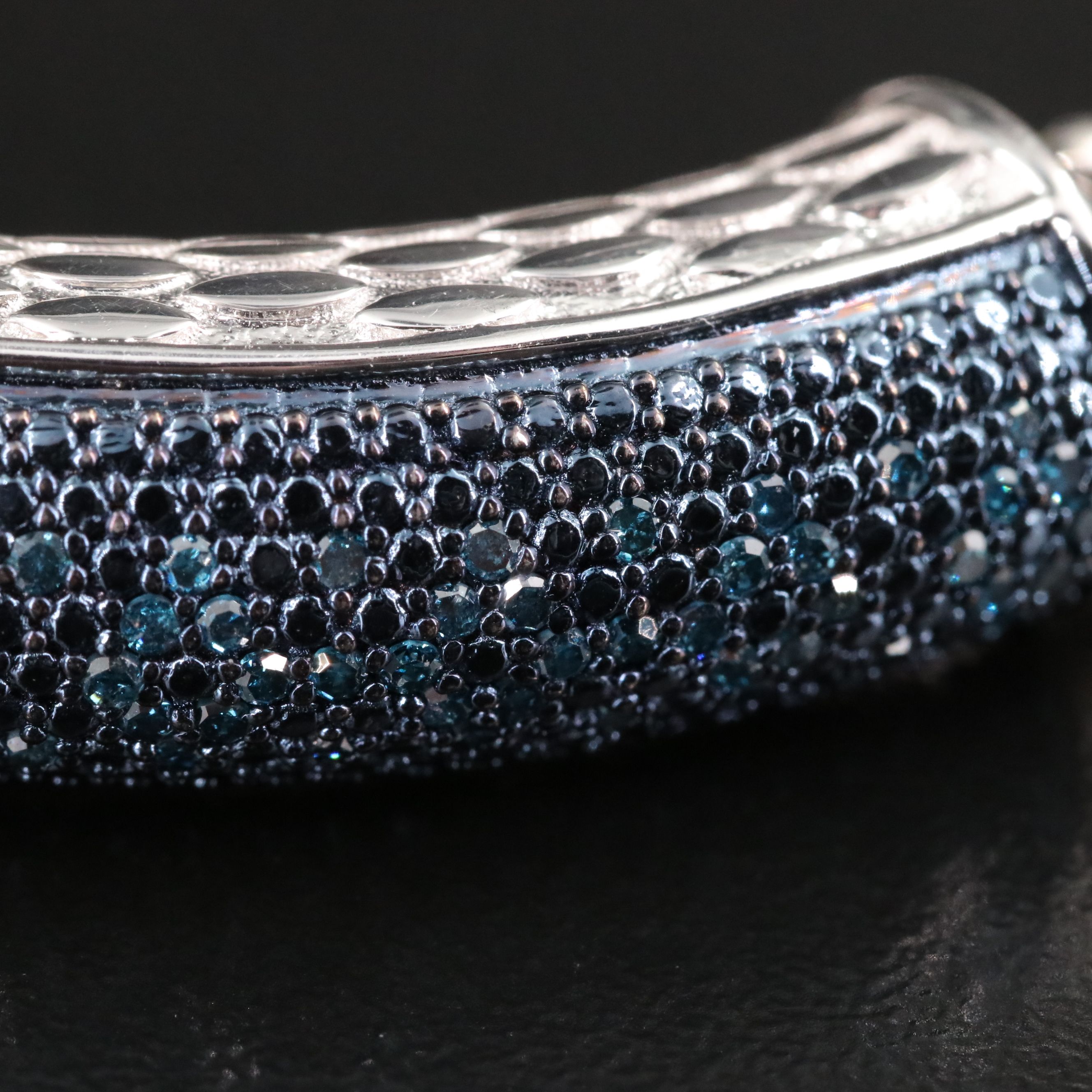 Sterling Pavé Fancy Blue Diamond Bracelet