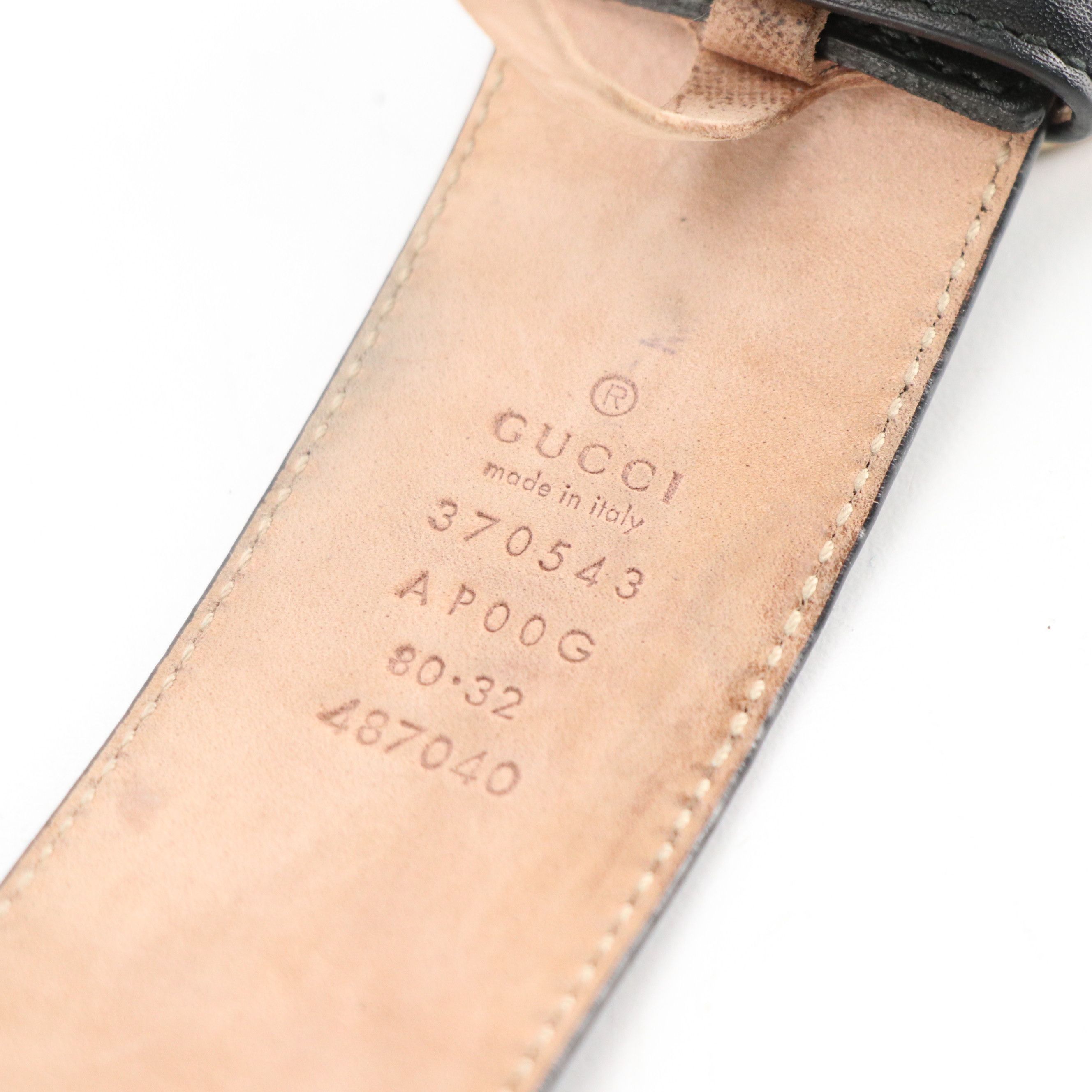 Gucci Interlocking GG Belt in Black Calfskin Leather