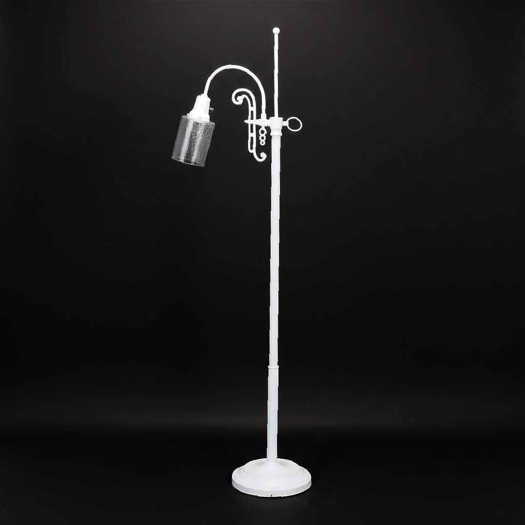 Arts & Crafts Style Enameled Metal Bridge Arm Floor Lamp, 21st Century