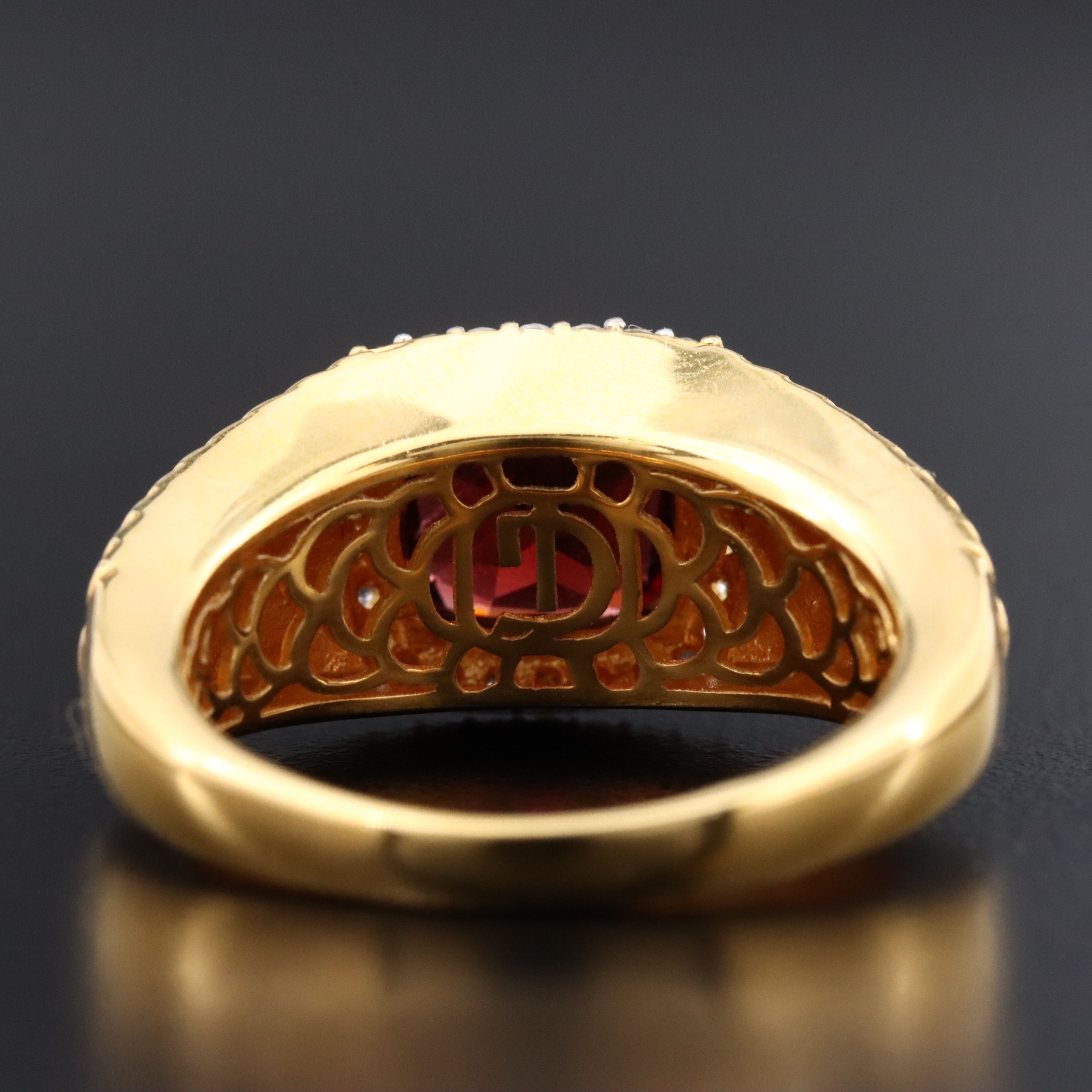 Sterling Garnet and White Zircon Ring