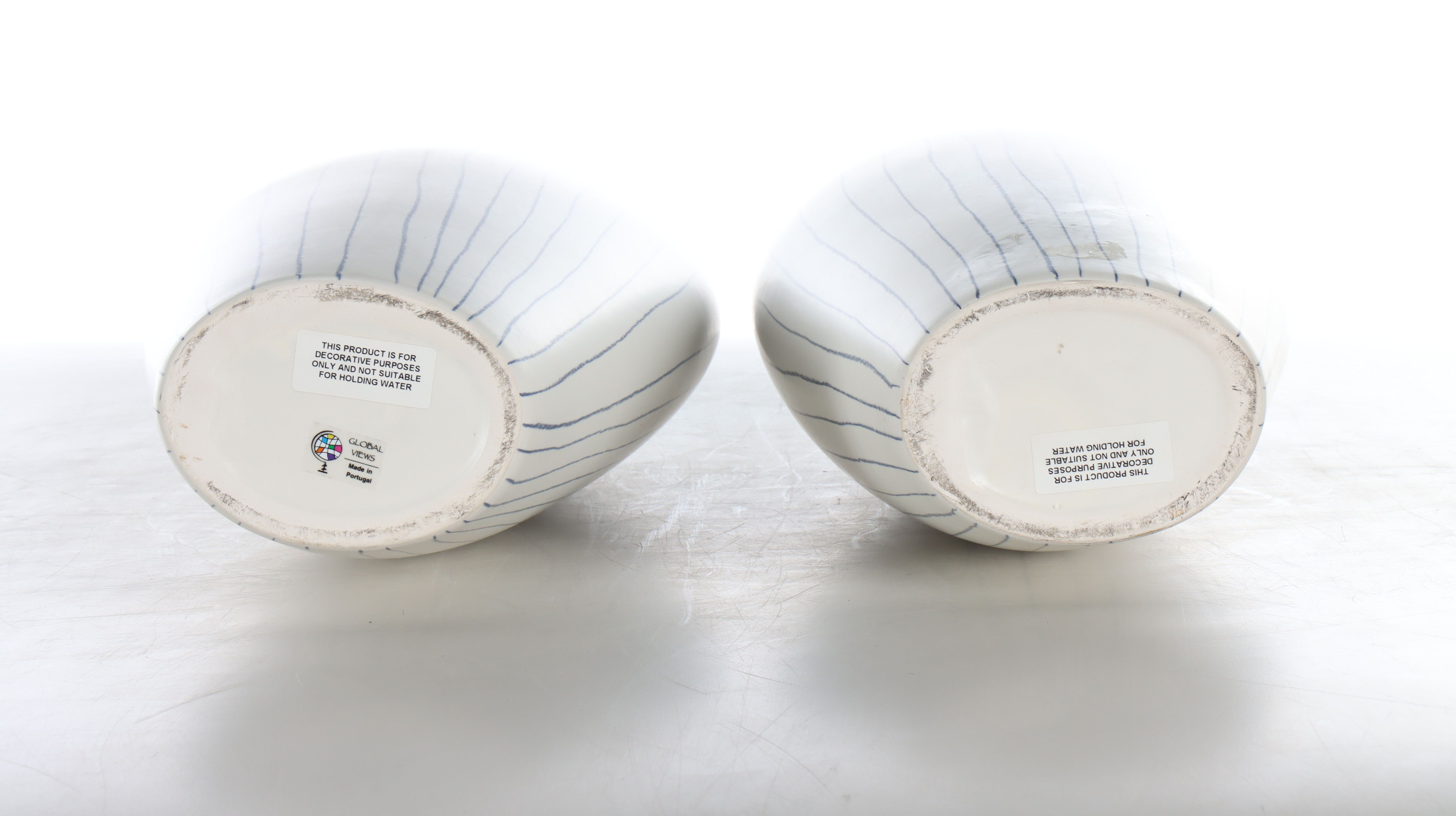 Portuguese Global Views Art Pottery Vases