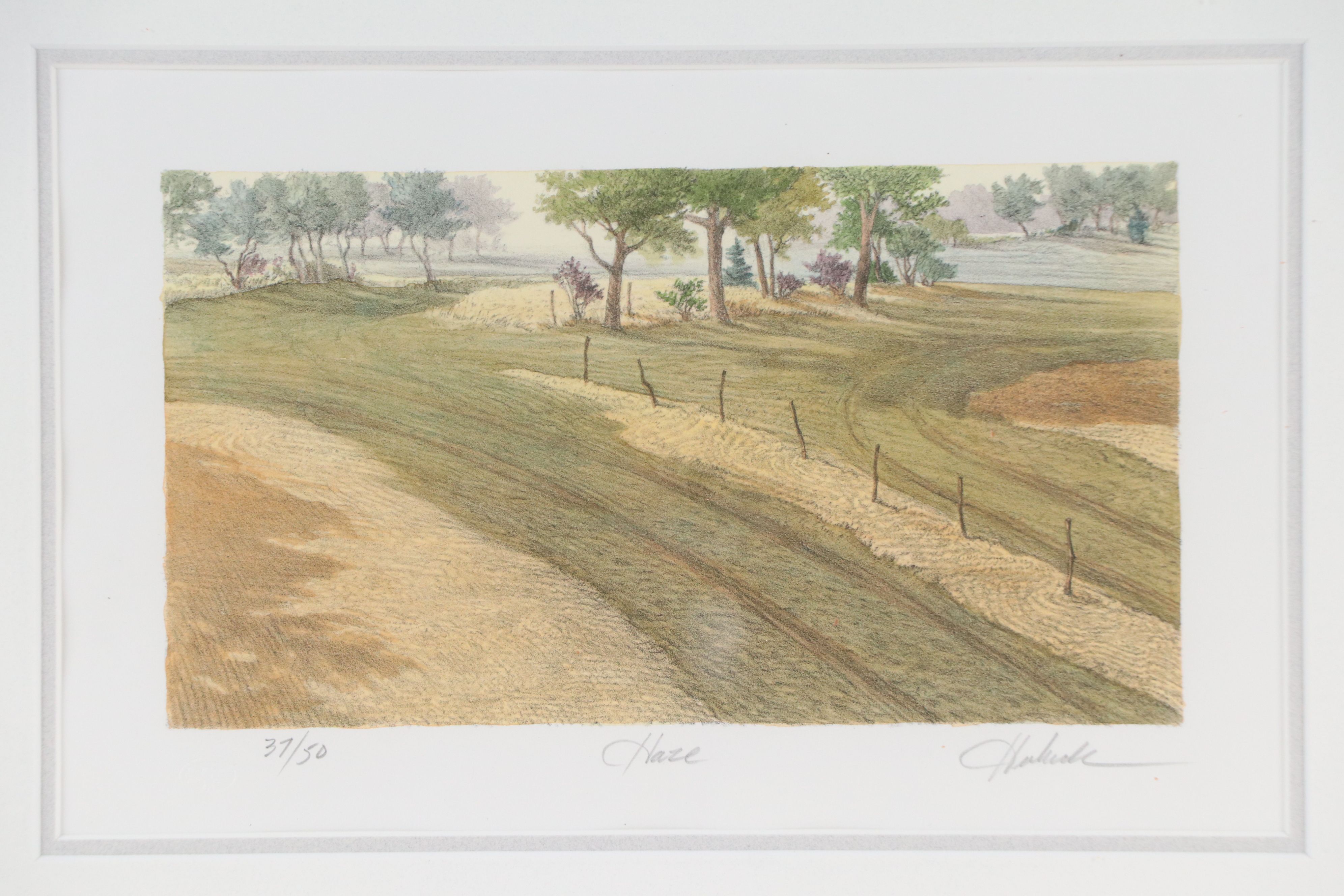 Hand-Colored Lithograph "Haze"