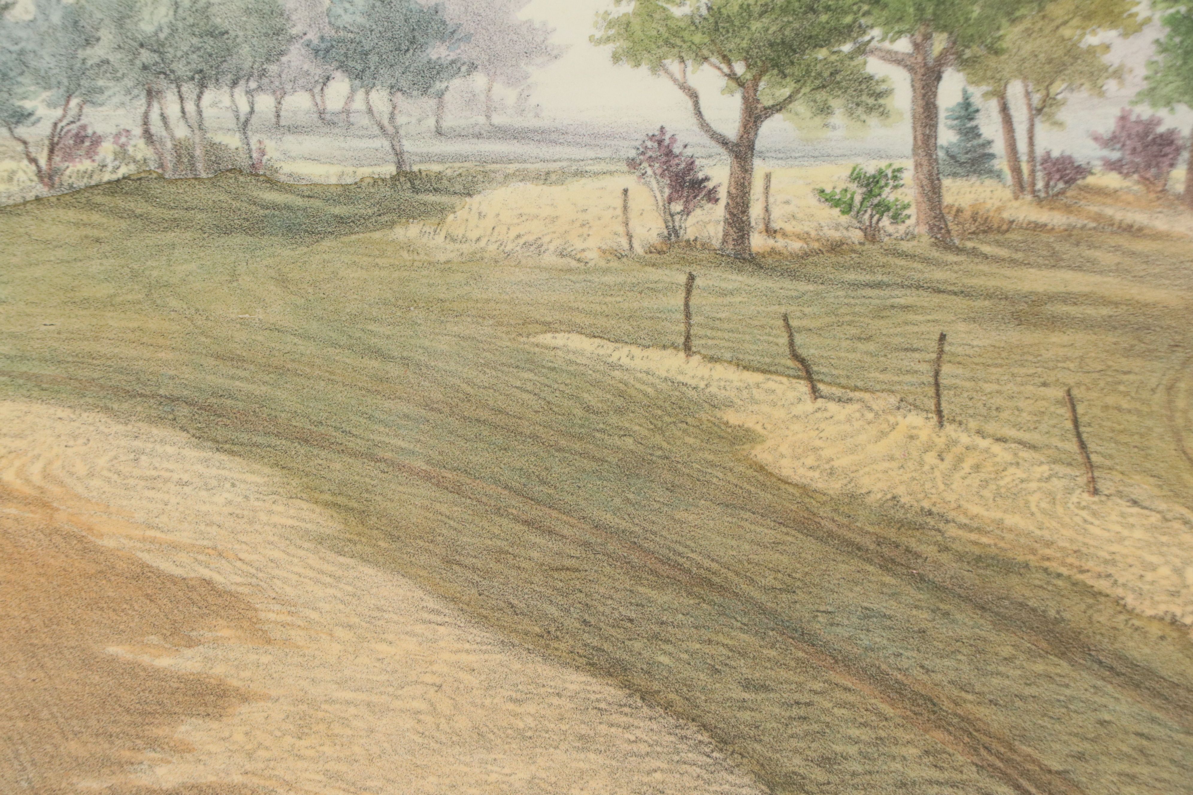 Hand-Colored Lithograph "Haze"