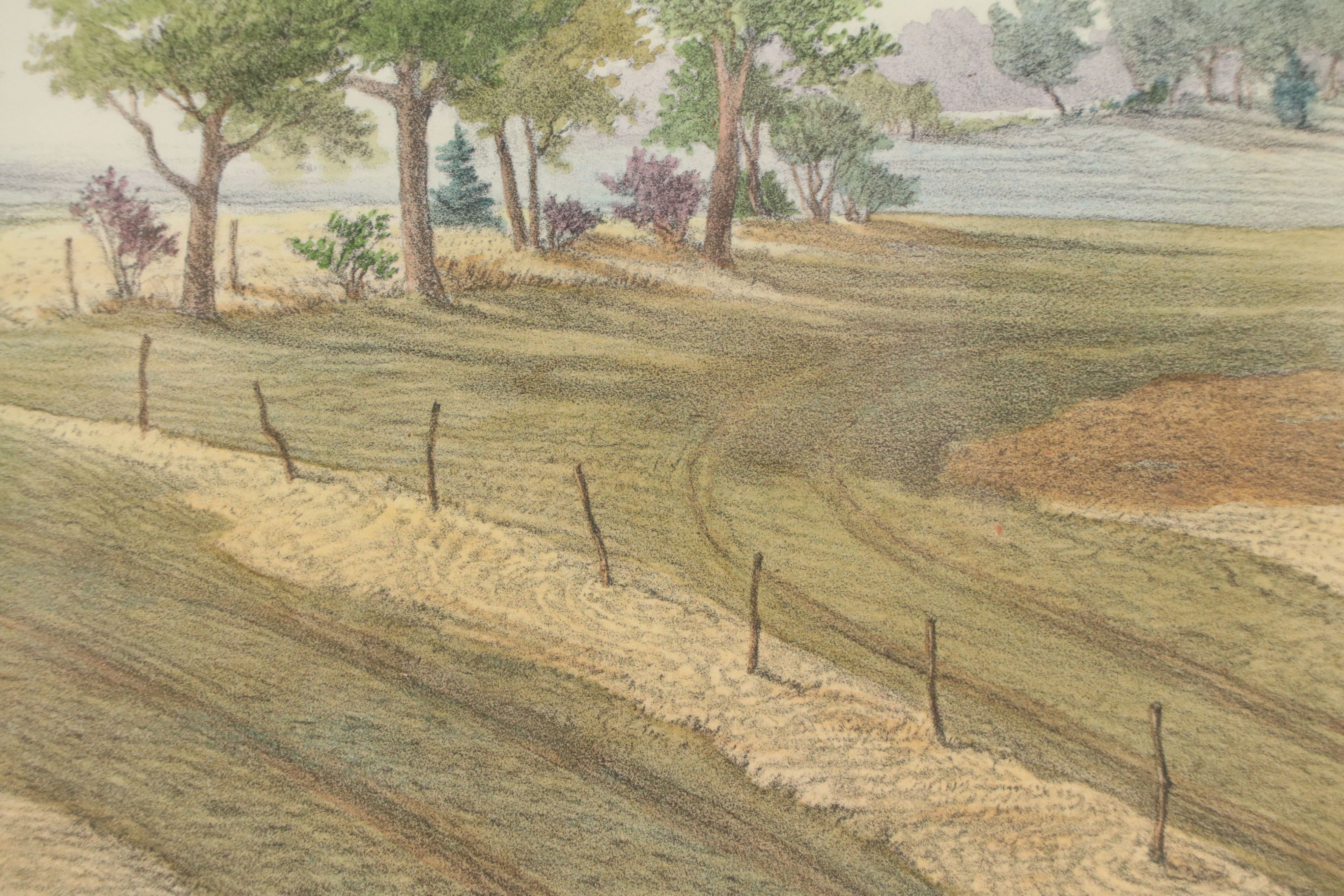 Hand-Colored Lithograph "Haze"