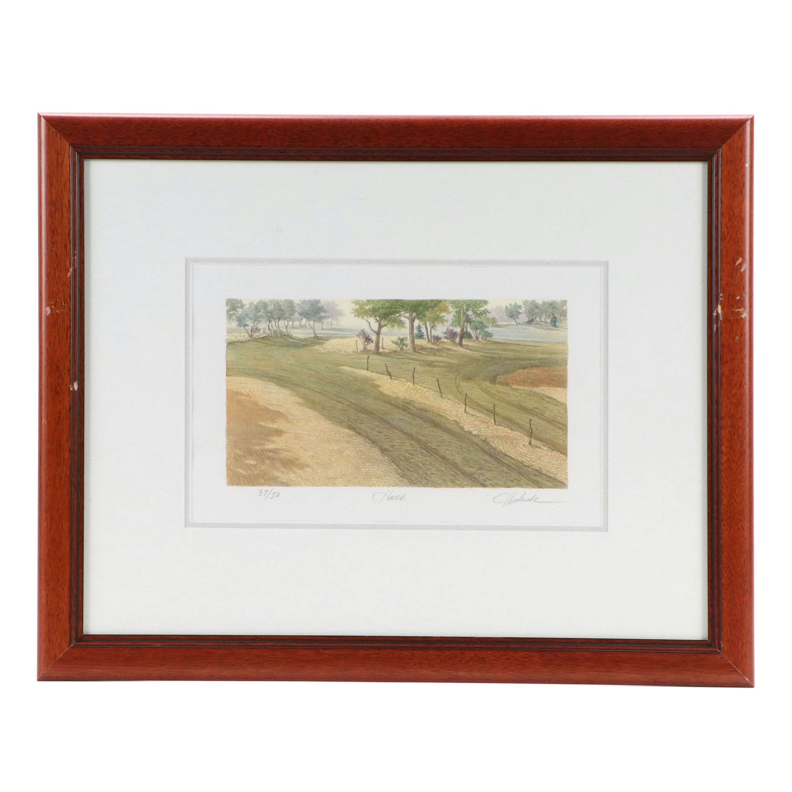 Hand-Colored Lithograph "Haze"