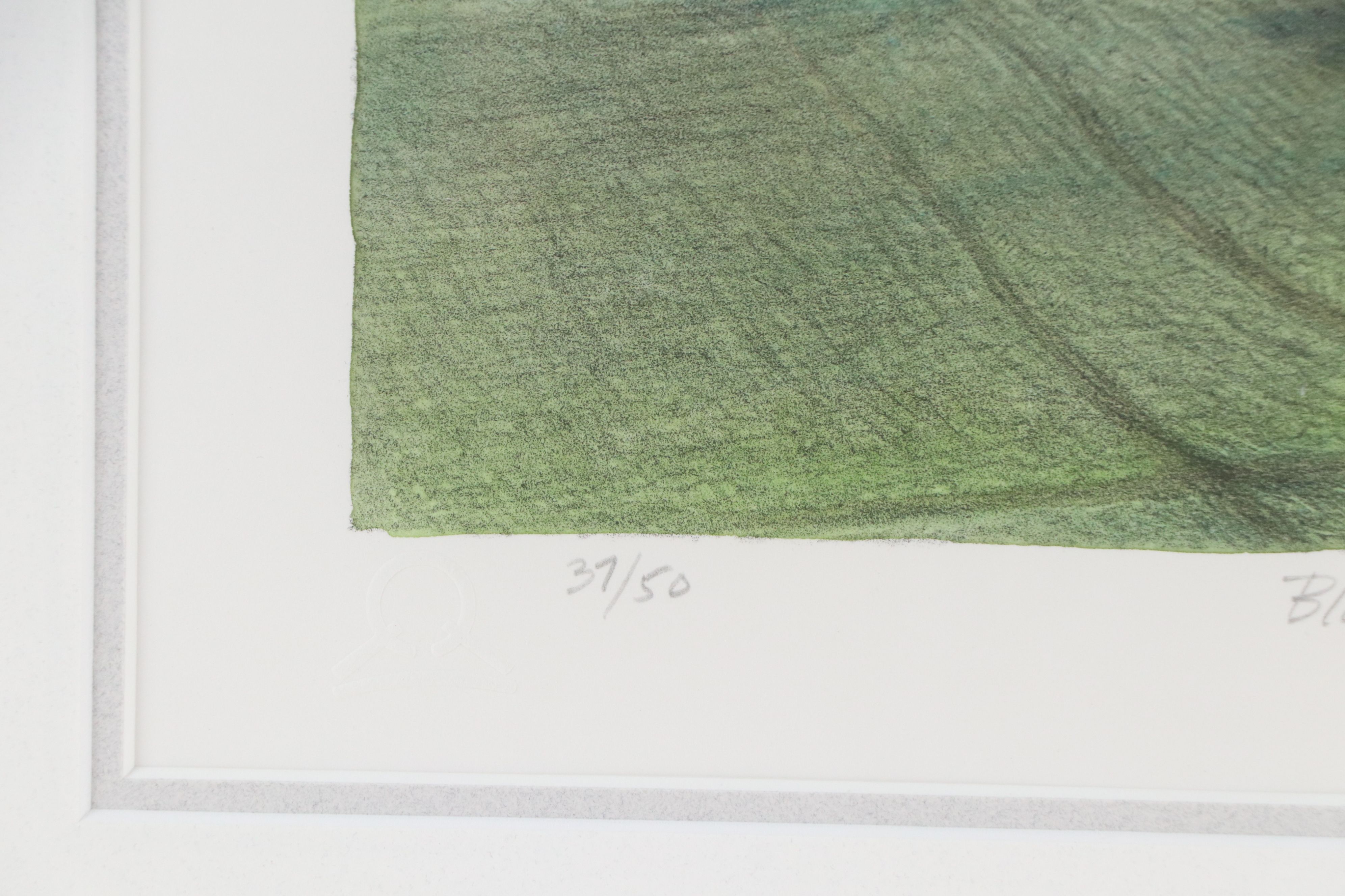 Hand-Colored Lithograph "Blossoms"