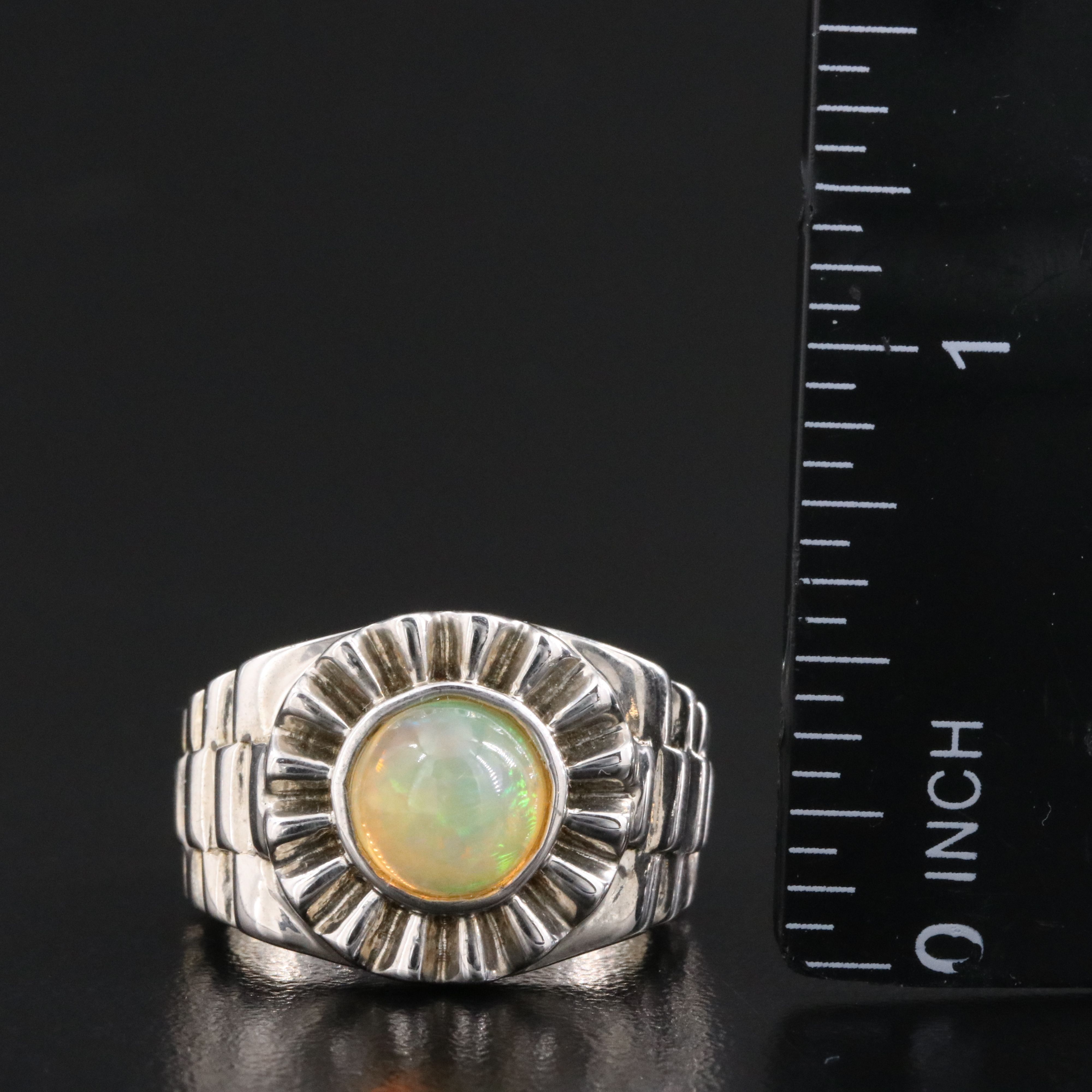 Sterling Opal Status Ring