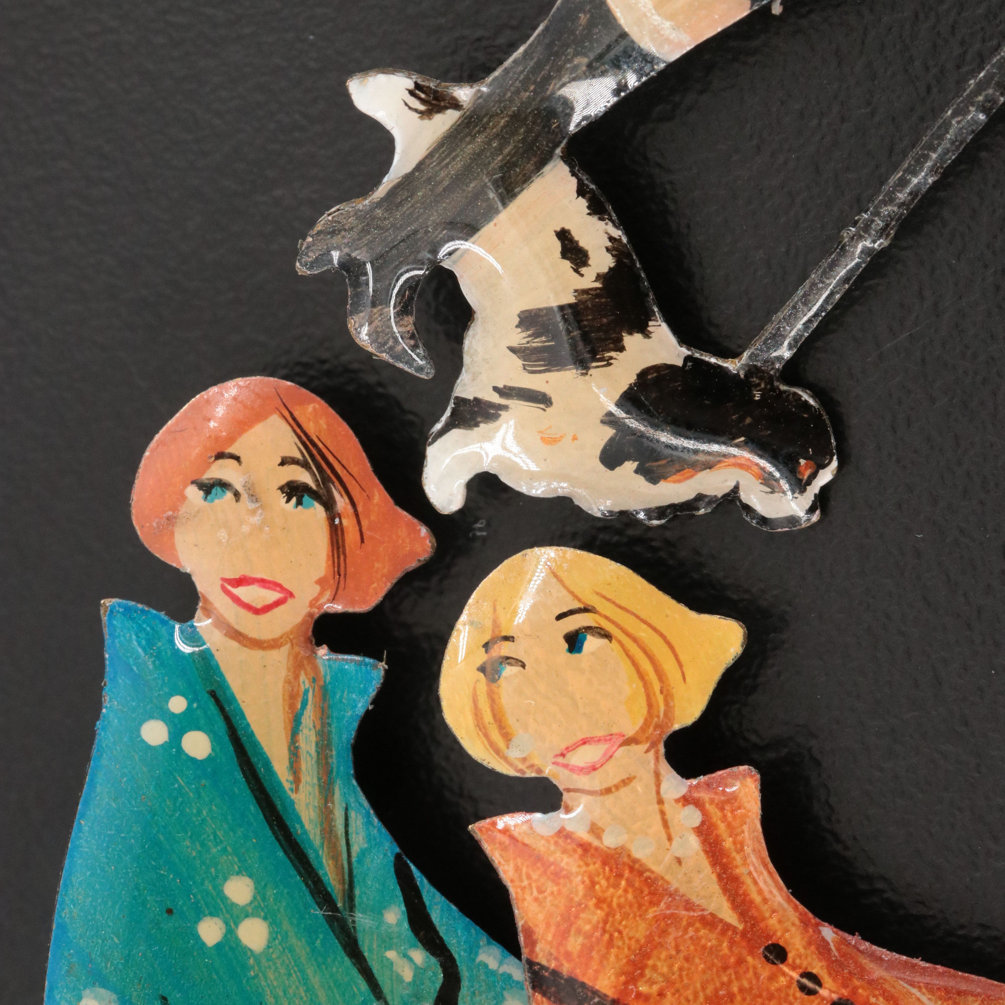 Women Walking Dogs Brooch Collection
