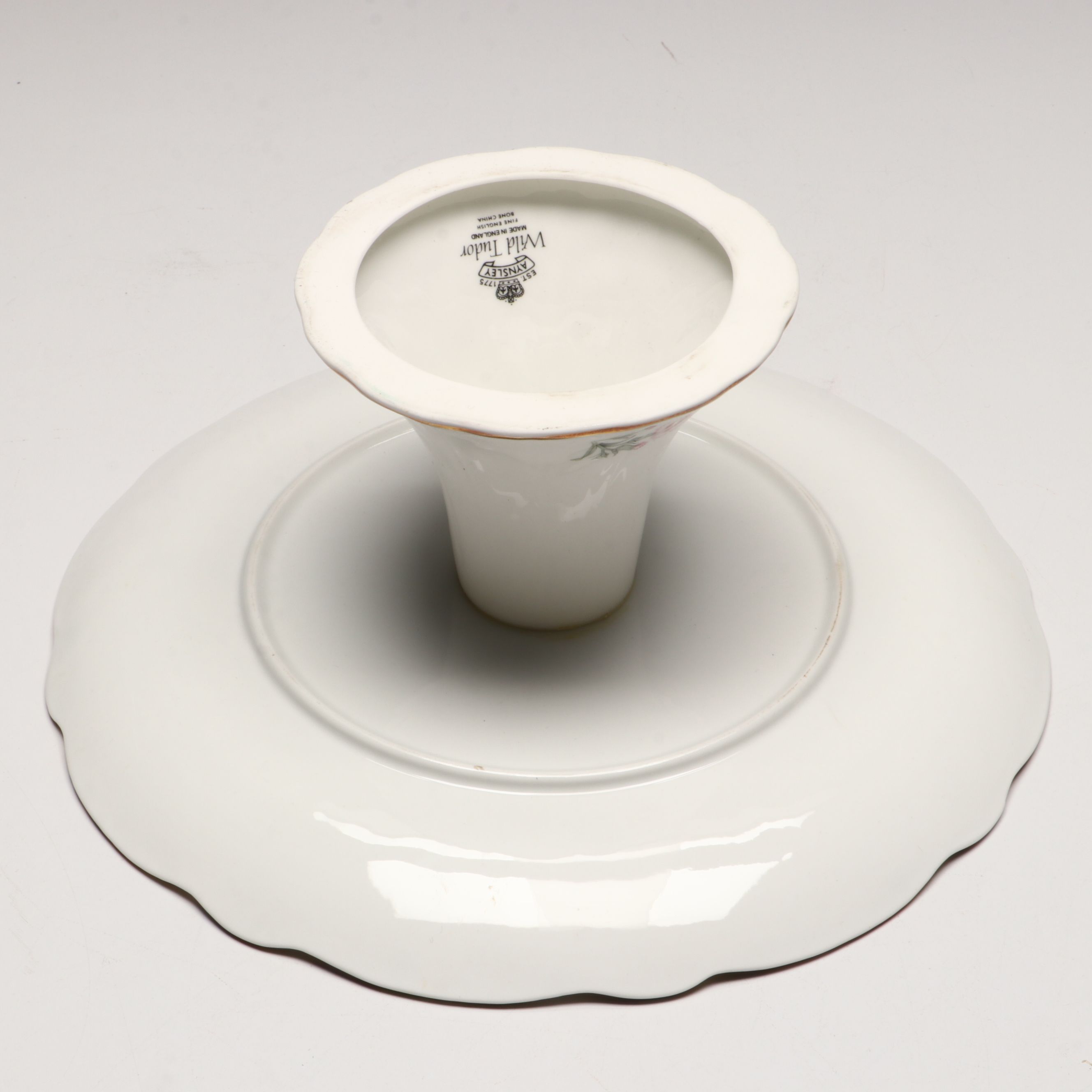 Aynsley "Wild Tudor" Vase and Cake Plate  with Kozan Kiln Decorative Plate