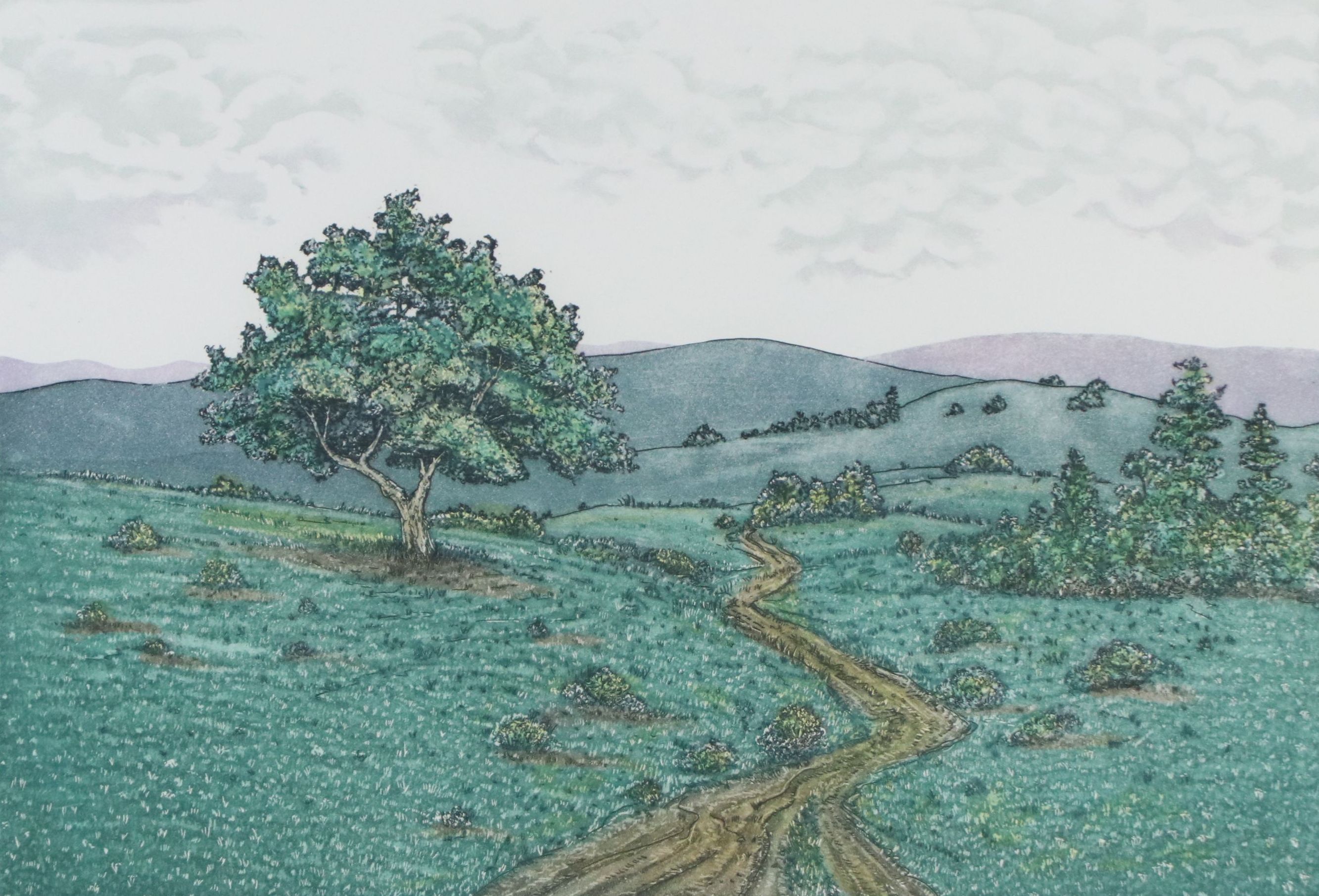 Arnold Iger Etching with Aquatint "View to the East," 1988