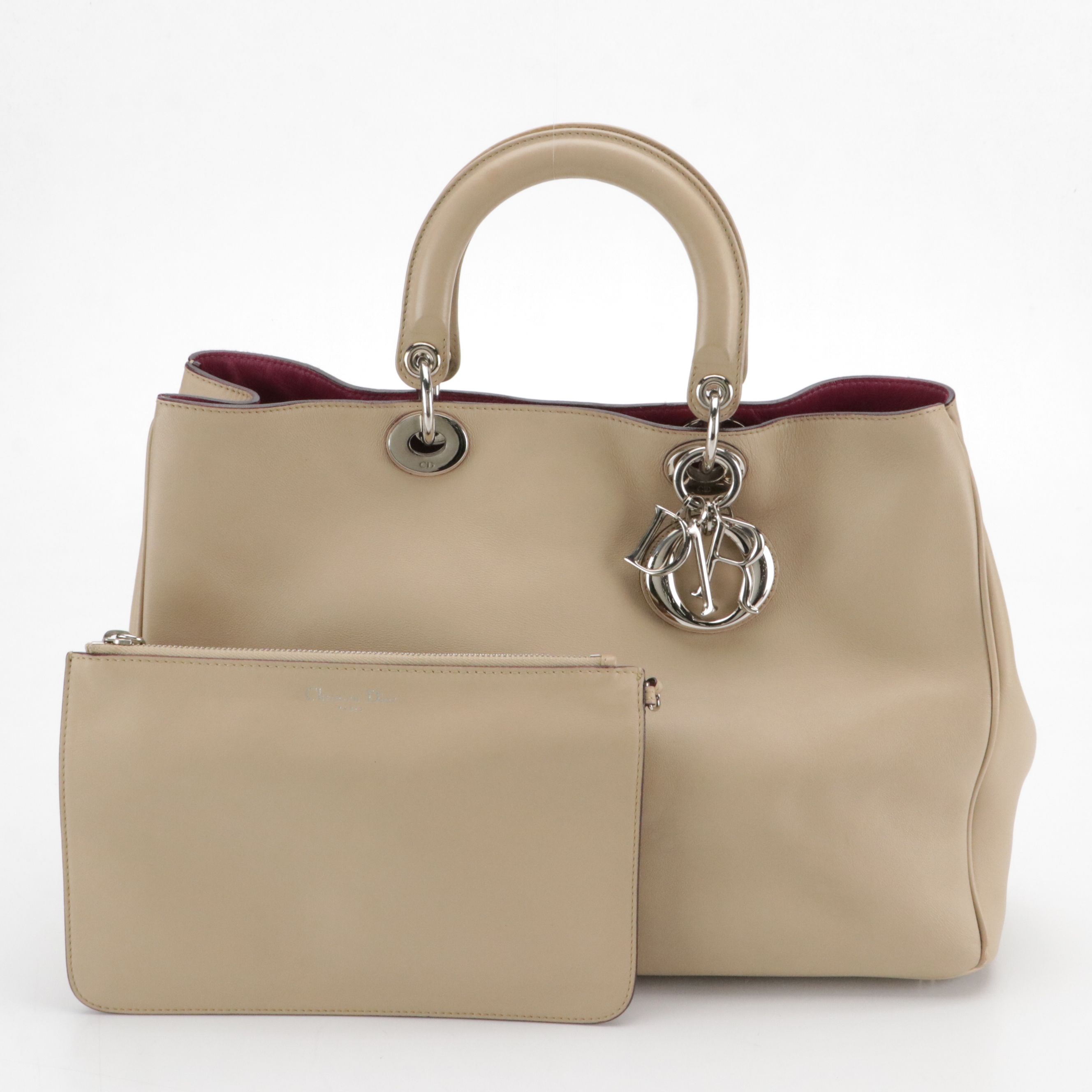 Christian Dior Large Diorissimo Top Handle Tote Bag Colorblock Calfskin Leather