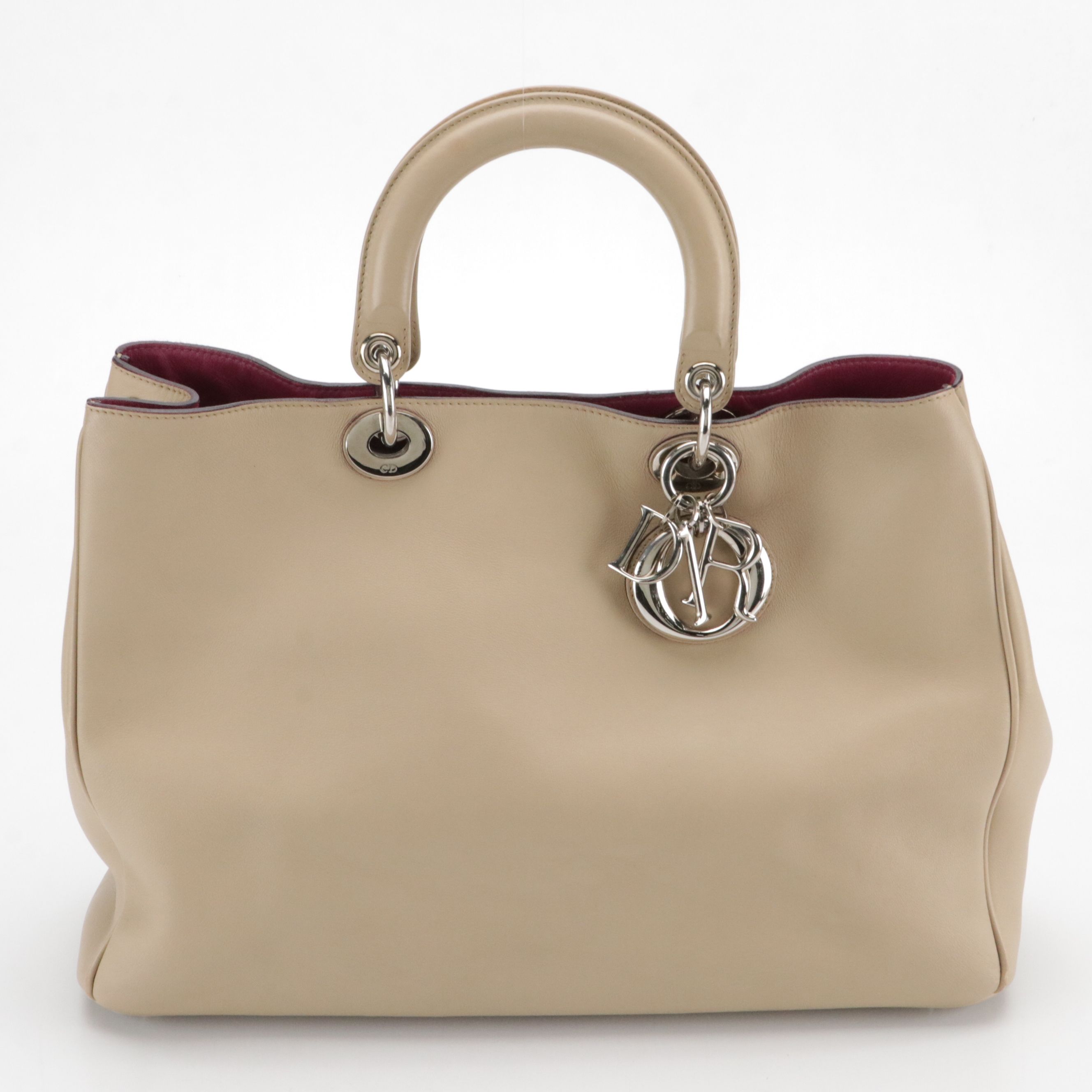 Christian Dior Large Diorissimo Top Handle Tote Bag Colorblock Calfskin Leather