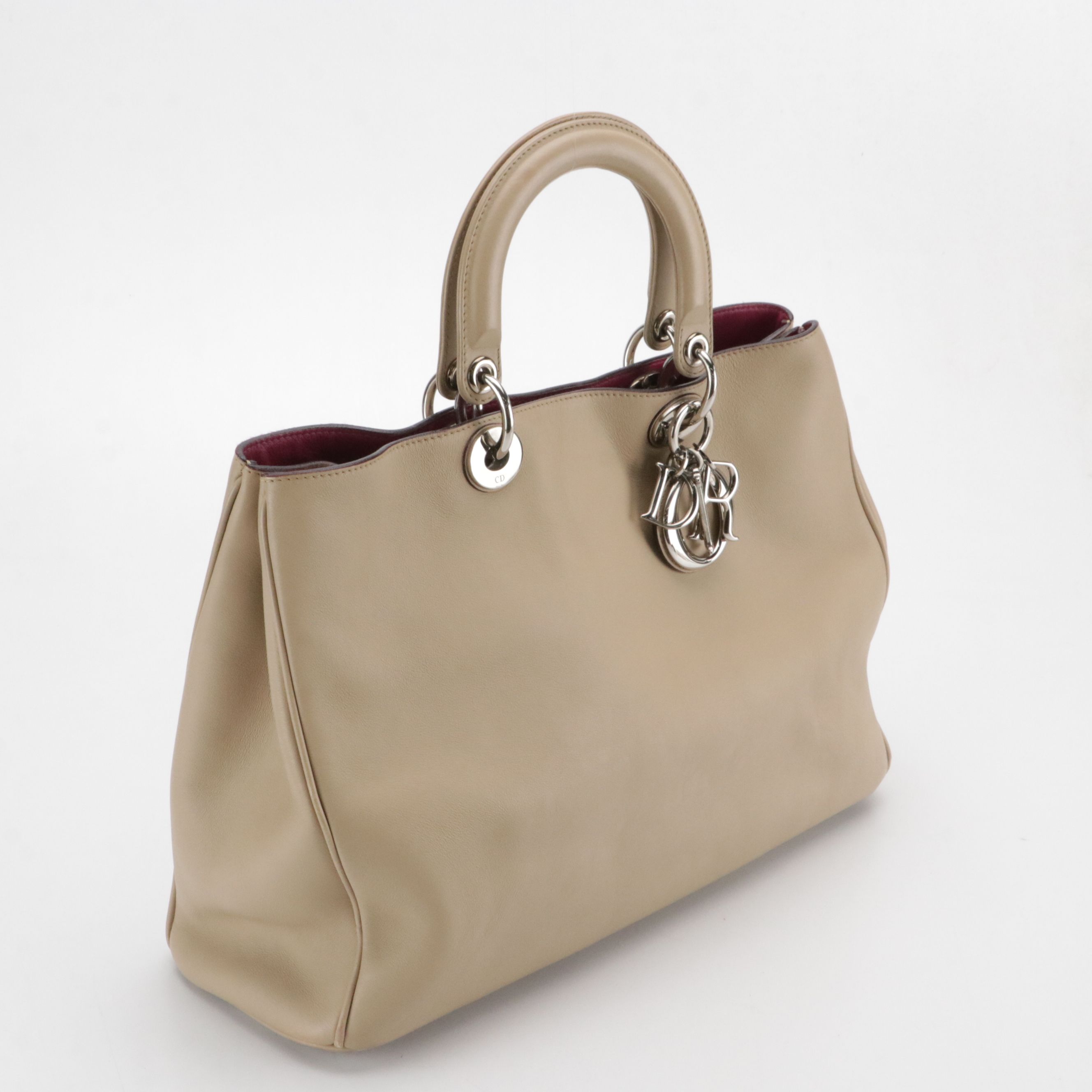 Christian Dior Large Diorissimo Top Handle Tote Bag Colorblock Calfskin Leather