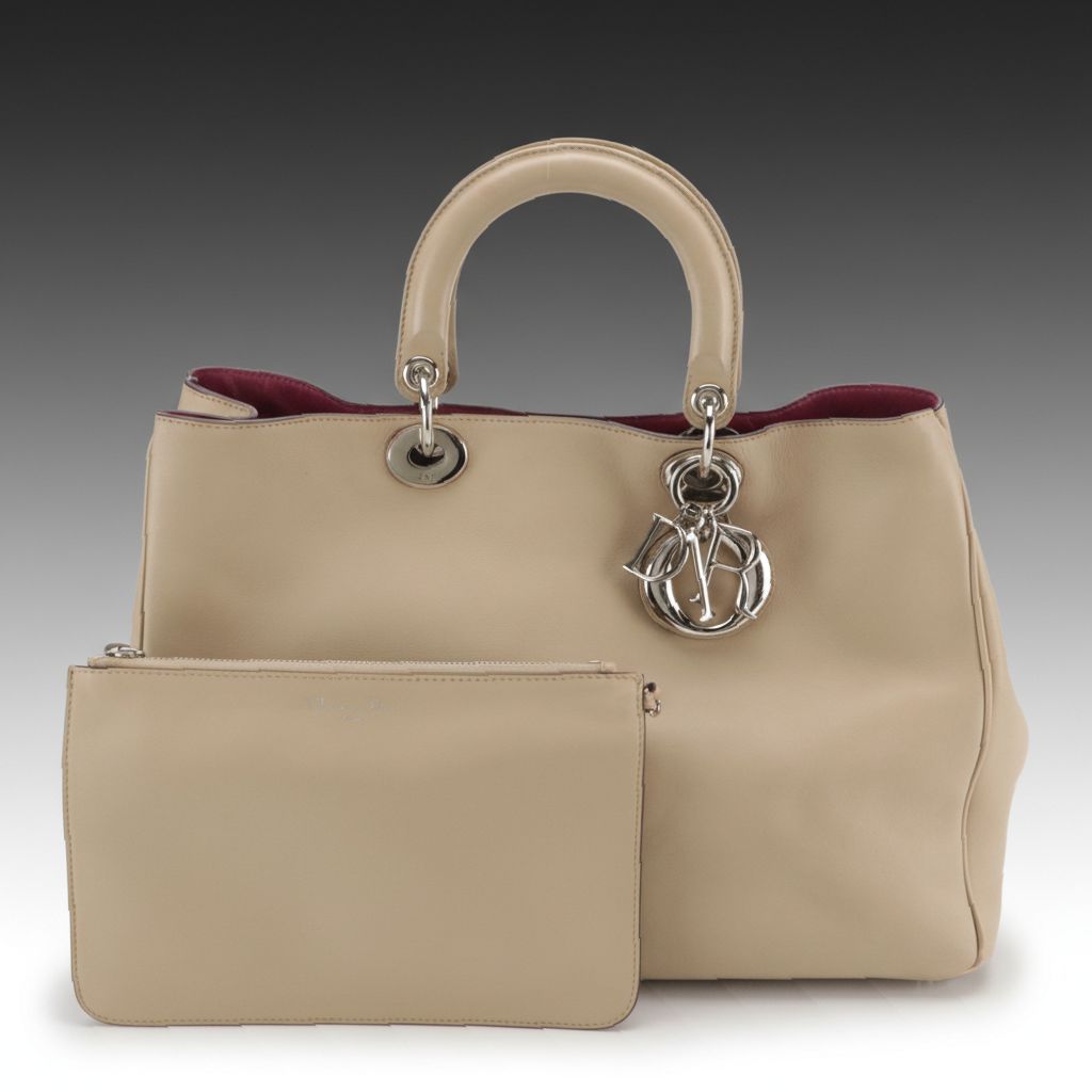 Christian Dior Large Diorissimo Top Handle Tote Bag Colorblock Calfskin Leather