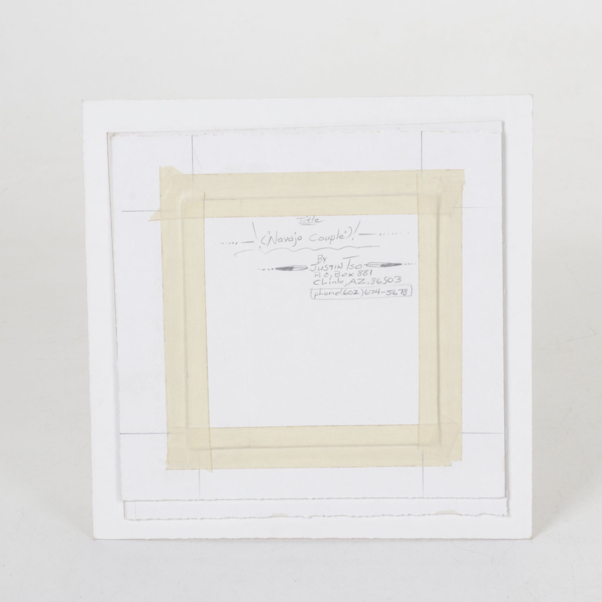 Justin Tso Watercolor Painting "Navajo Couple", Early 21st Century