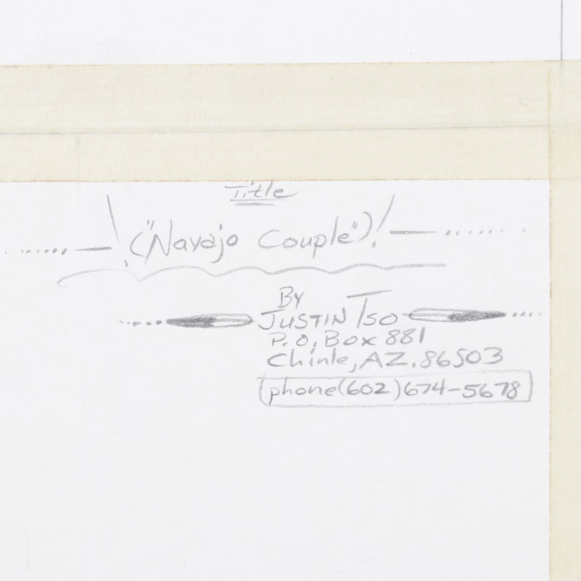 Justin Tso Watercolor Painting "Navajo Couple", Early 21st Century