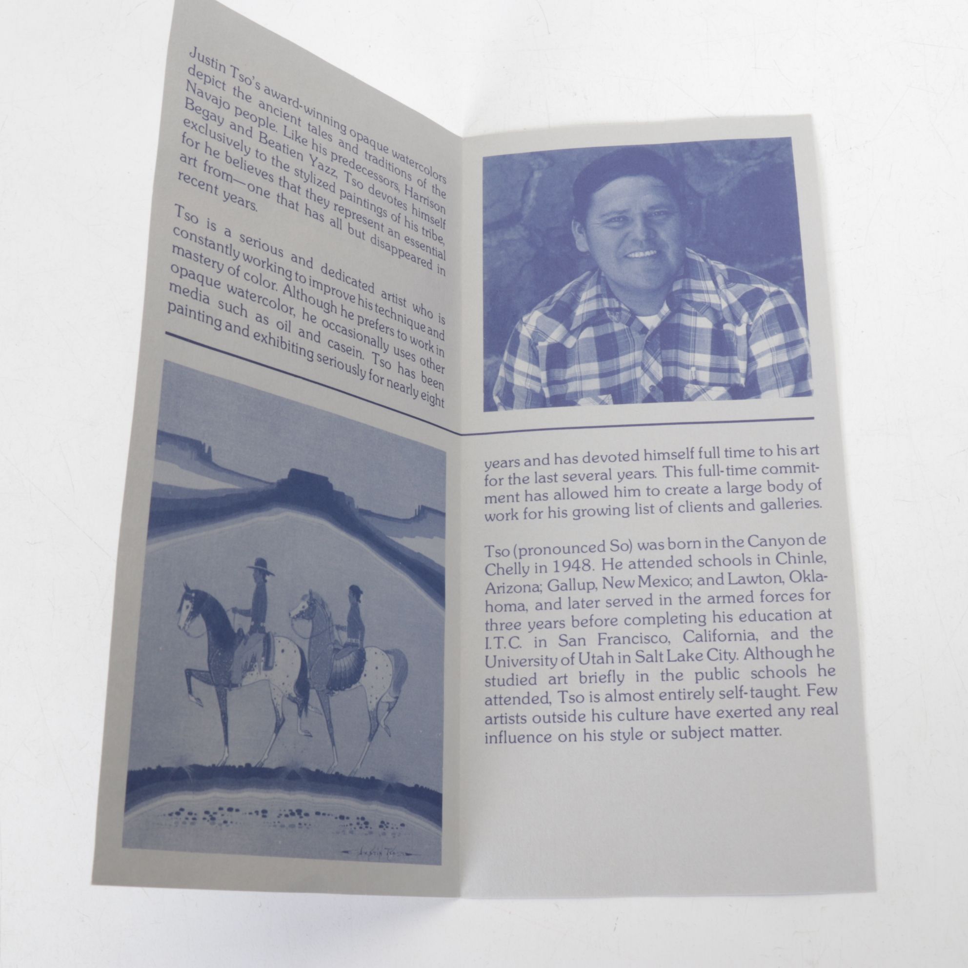 Justin Tso Watercolor Painting "Navajo Couple", Early 21st Century