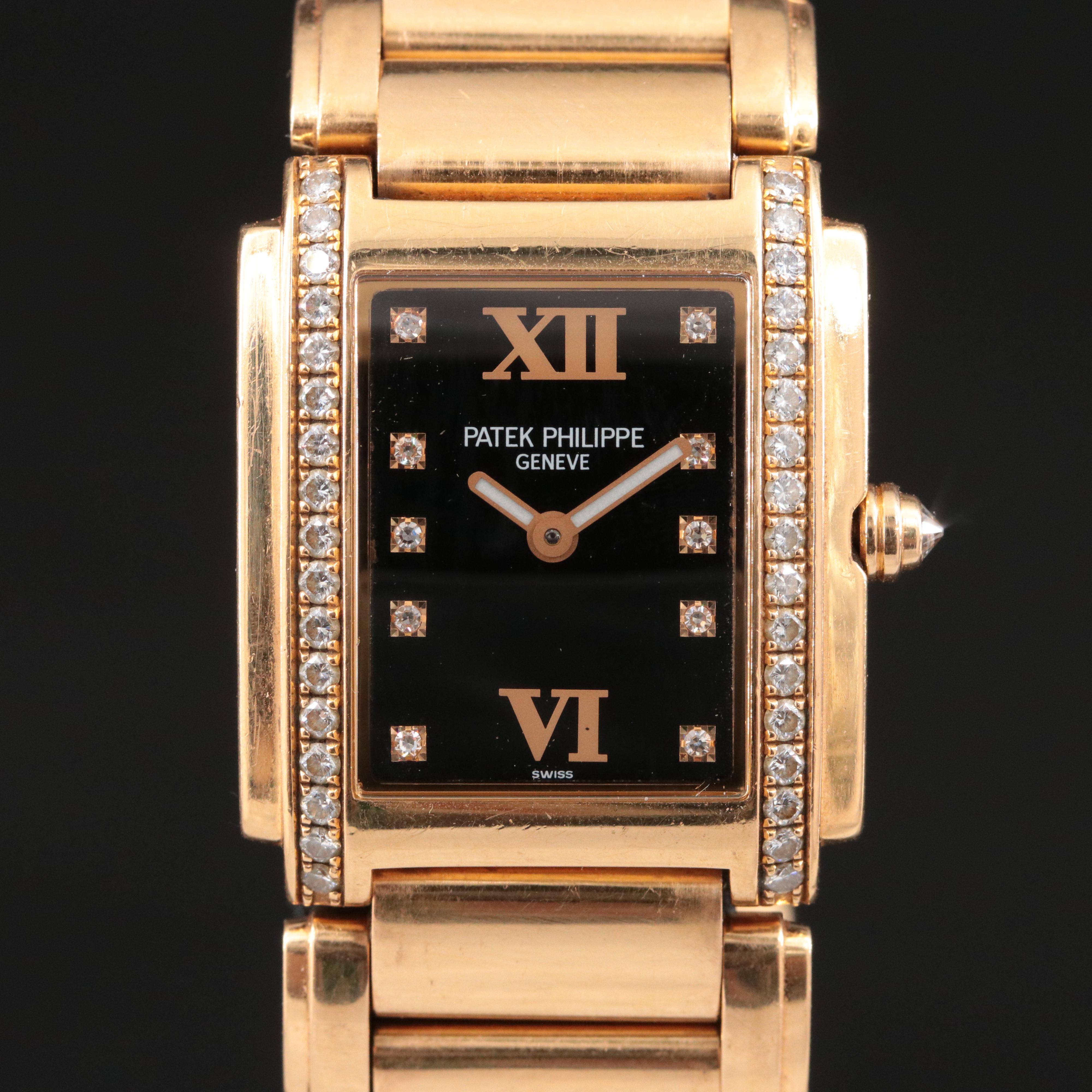 18k Patek Philippe Twenty~4 Factory Diamond Watch ref. 4910/11