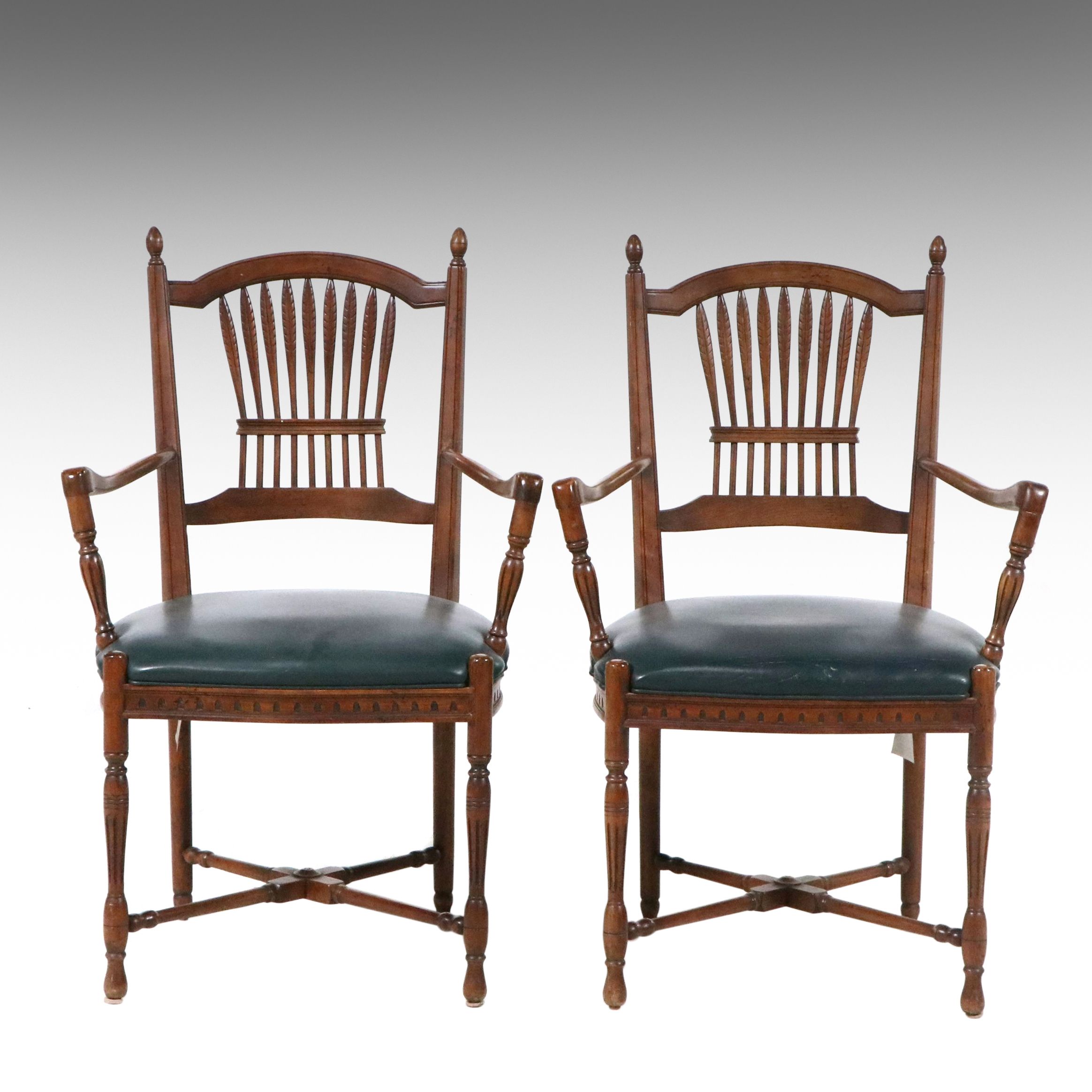 Pair of Century Chair Co. Hepplewhite Style Armchairs