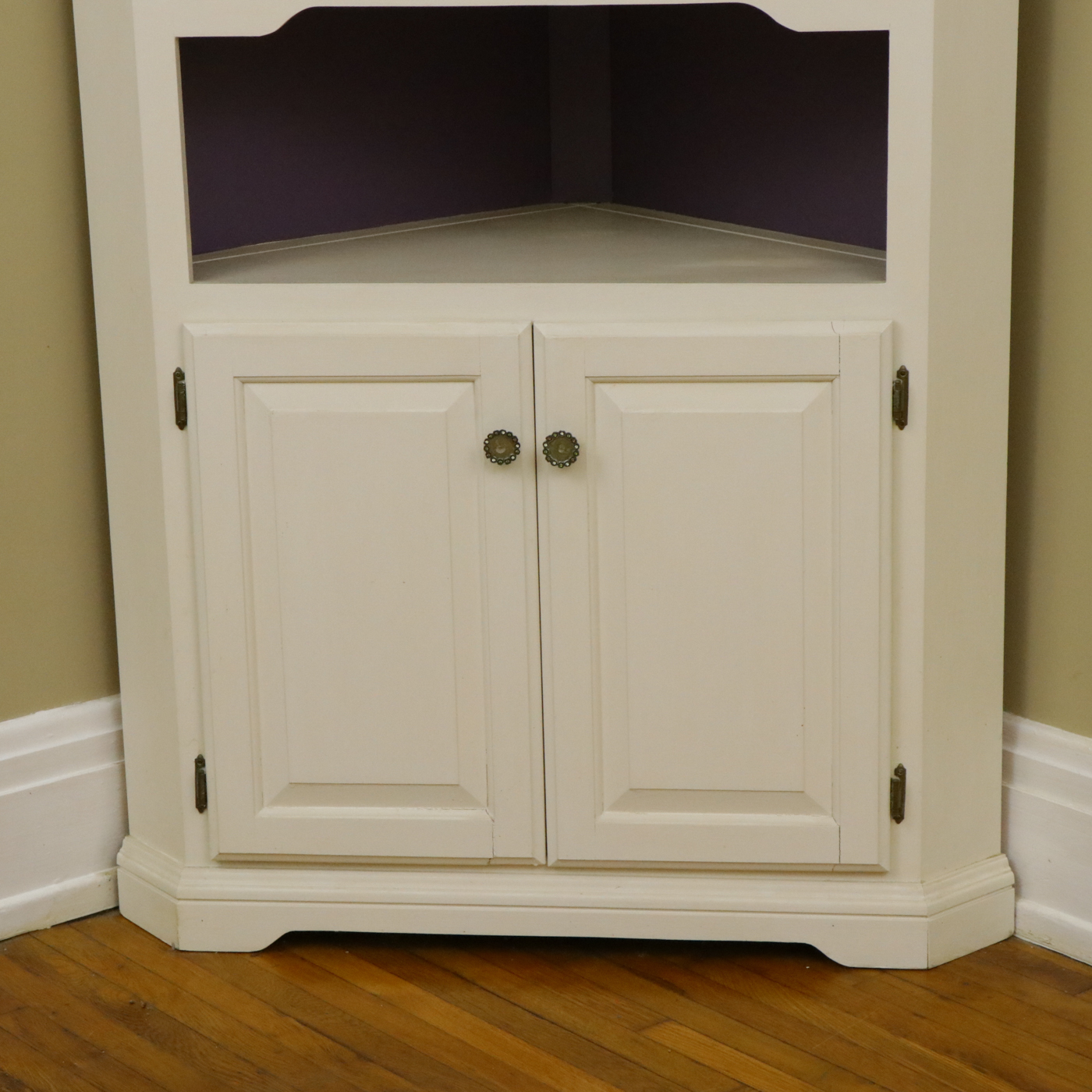 Woodcraft Industries Painted White Corner Cabinet, Late 20th Century