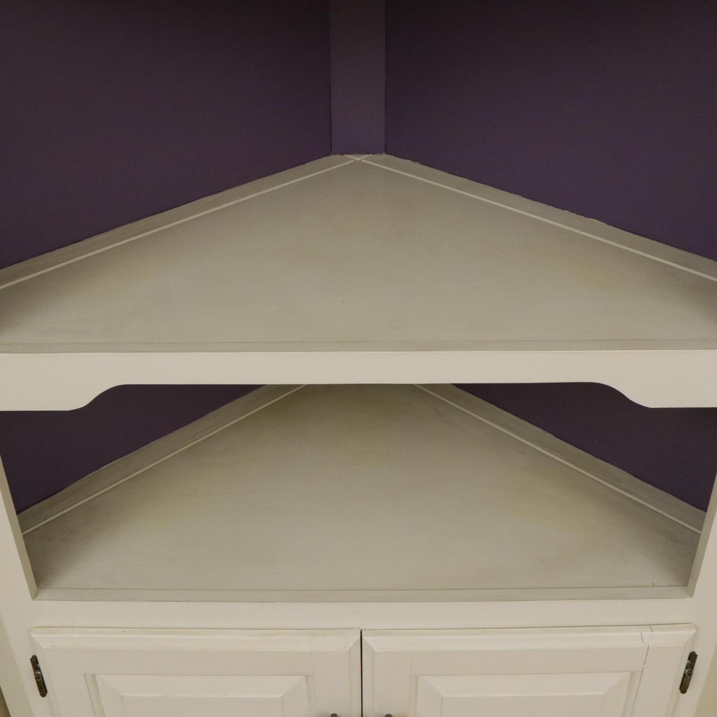 Woodcraft Industries Painted White Corner Cabinet, Late 20th Century