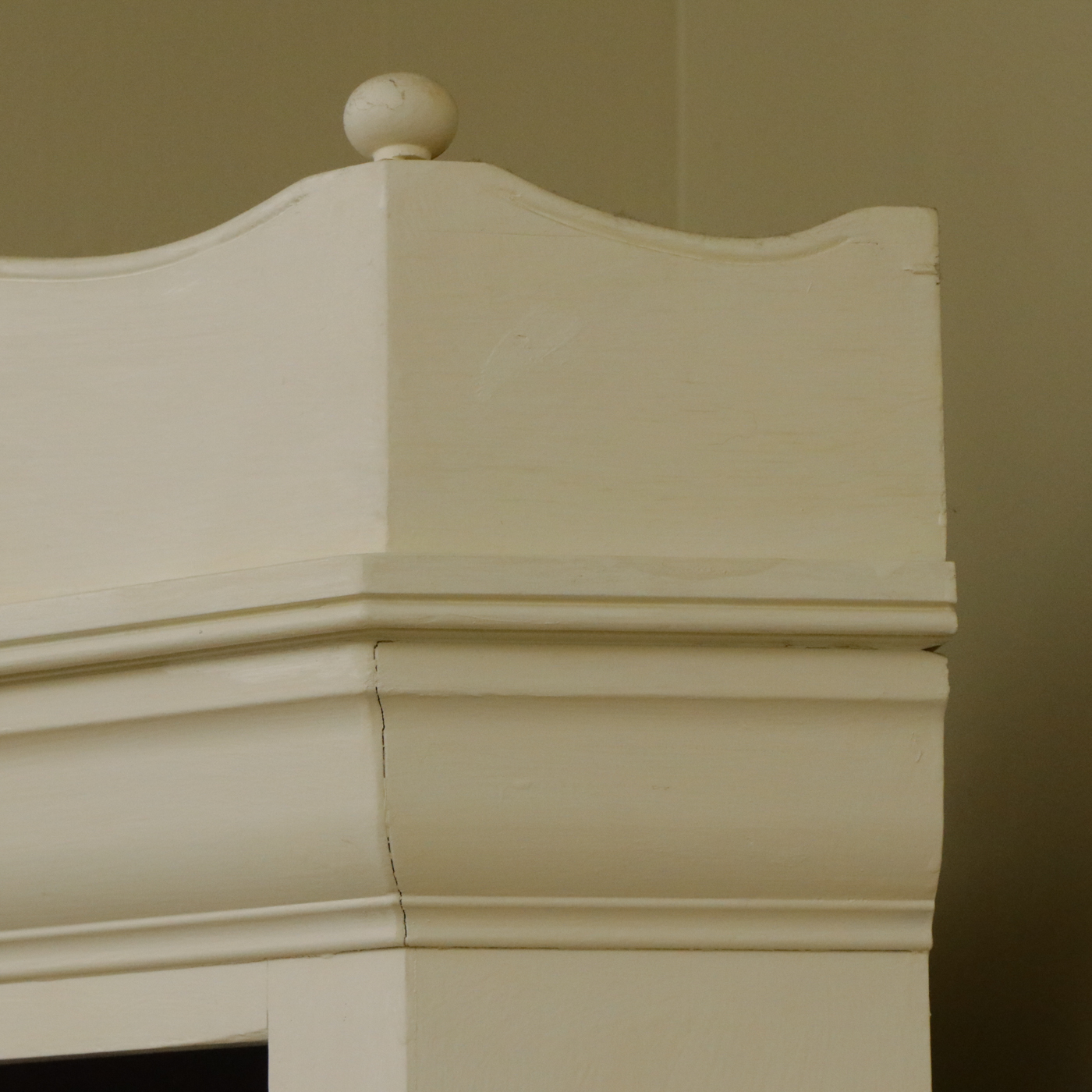 Woodcraft Industries Painted White Corner Cabinet, Late 20th Century