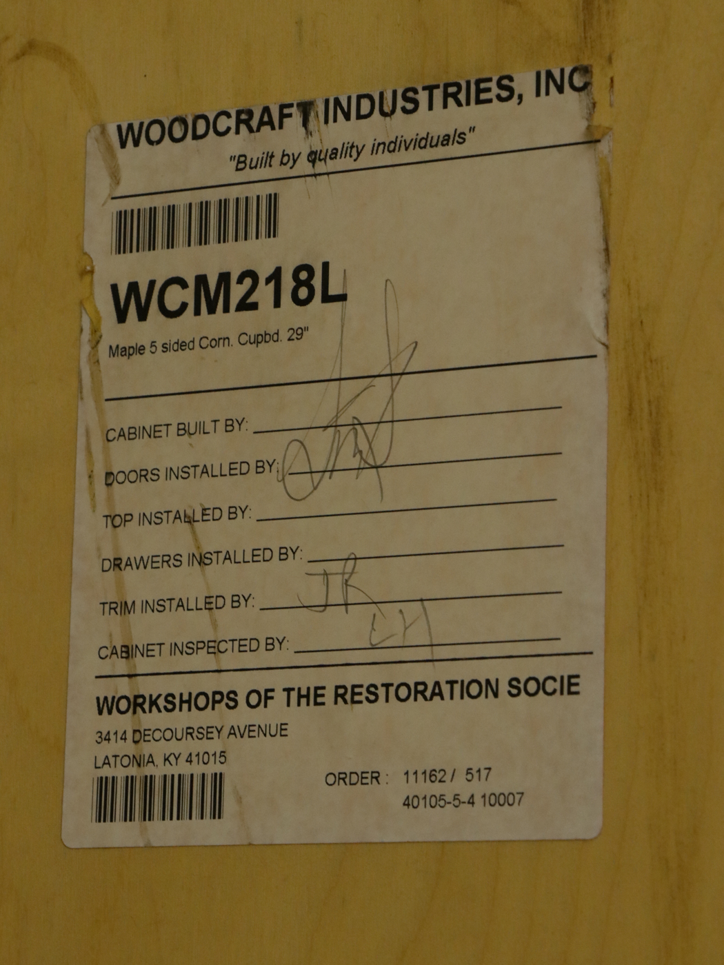 Woodcraft Industries Painted White Corner Cabinet, Late 20th Century