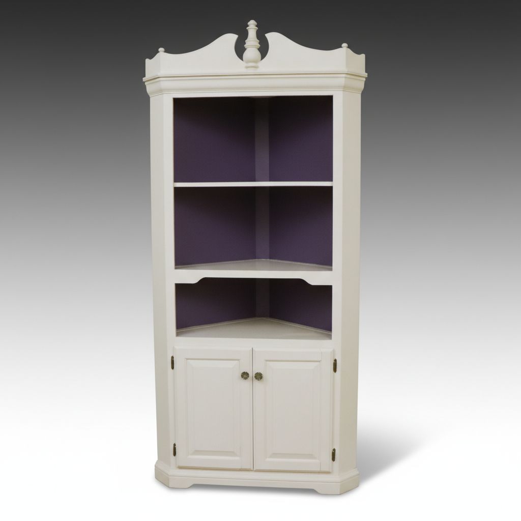 Woodcraft Industries Painted White Corner Cabinet, Late 20th Century