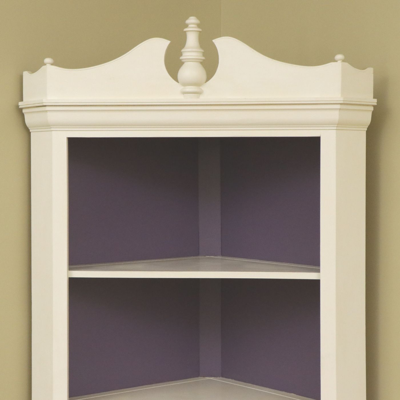 Woodcraft Industries Painted White Corner Cabinet, Late 20th Century