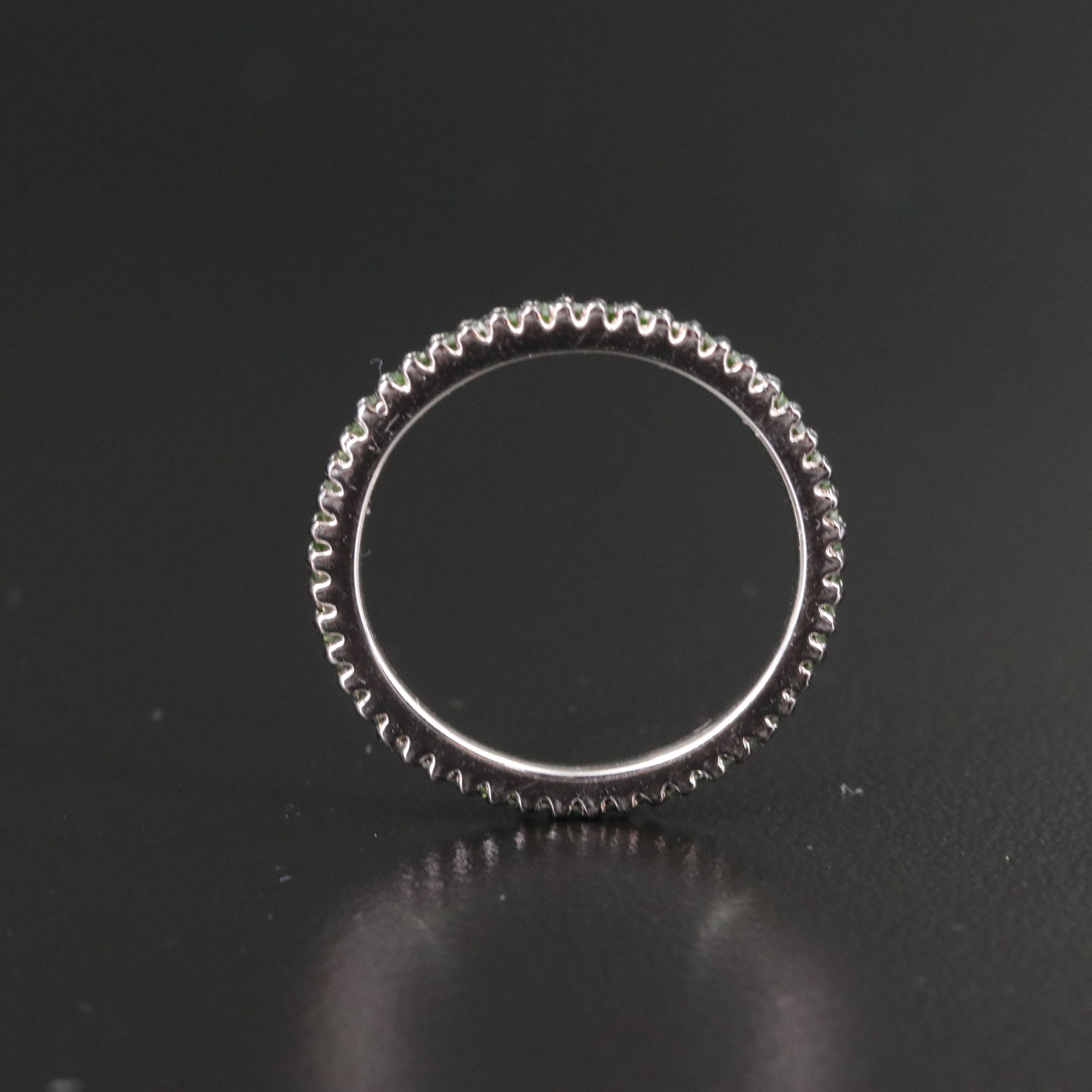 Sterling Fancy Green Diamond Eternity Ring