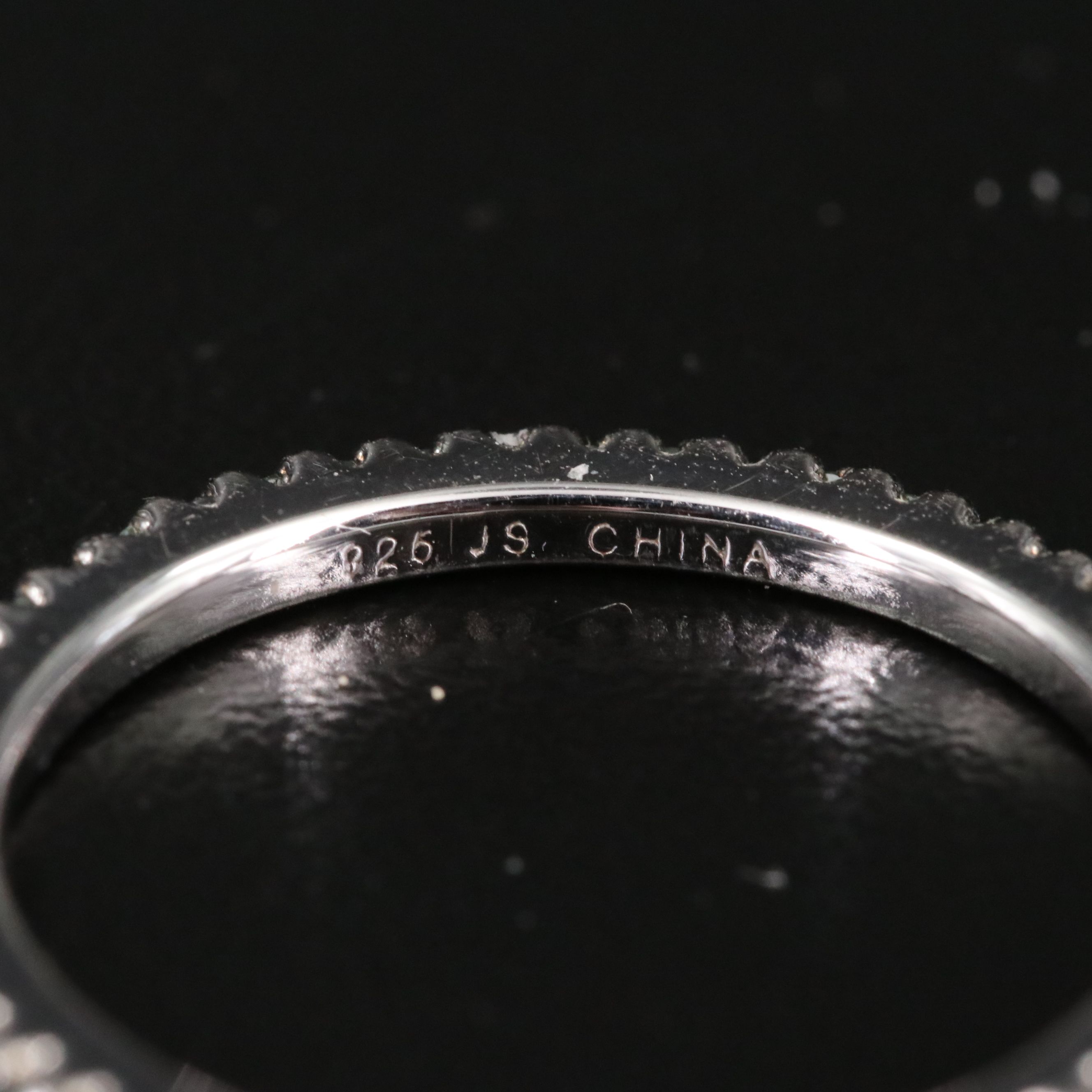 Sterling Fancy Green Diamond Eternity Ring