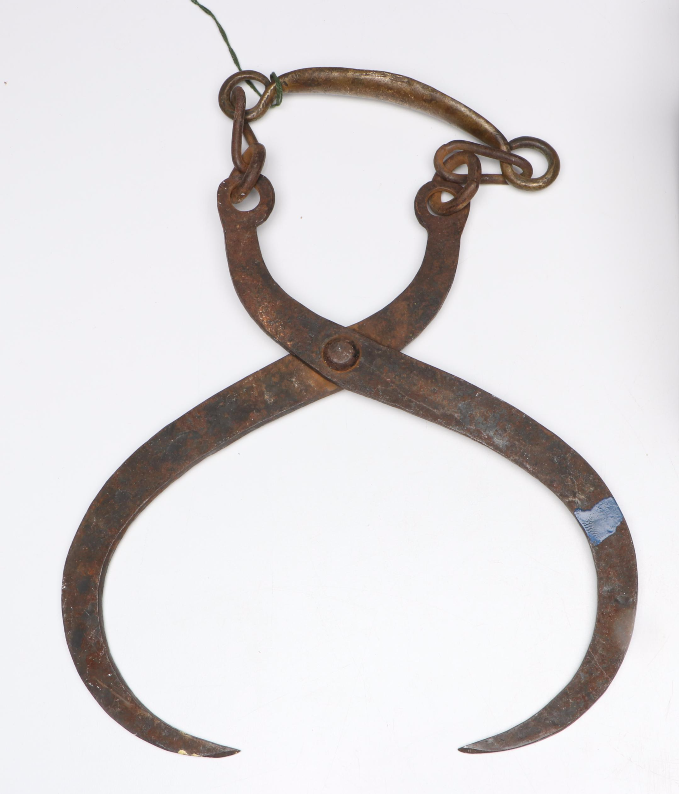 Double Block and Tackle Pulley with Ice Tongs, Antique