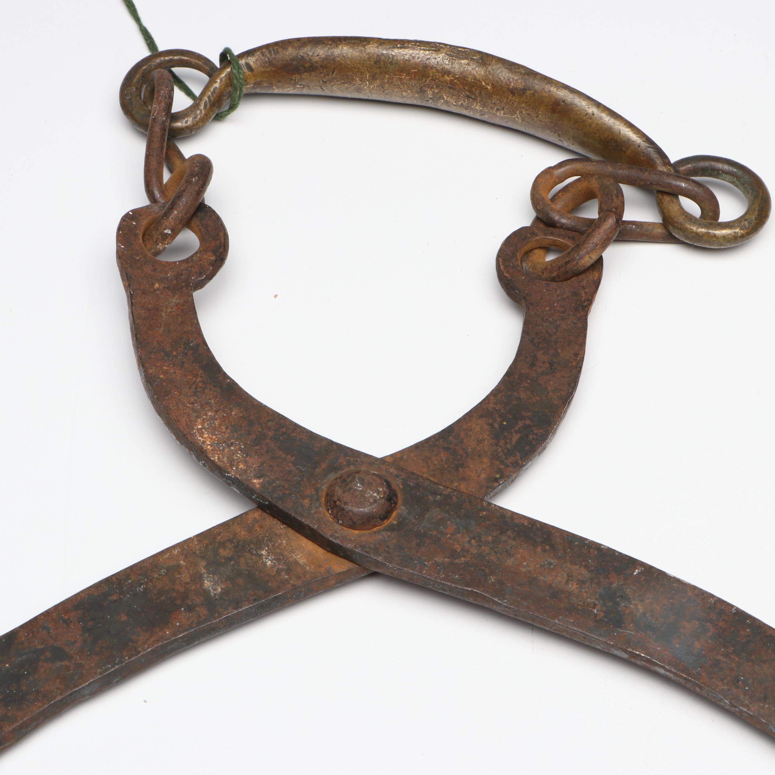 Double Block and Tackle Pulley with Ice Tongs, Antique