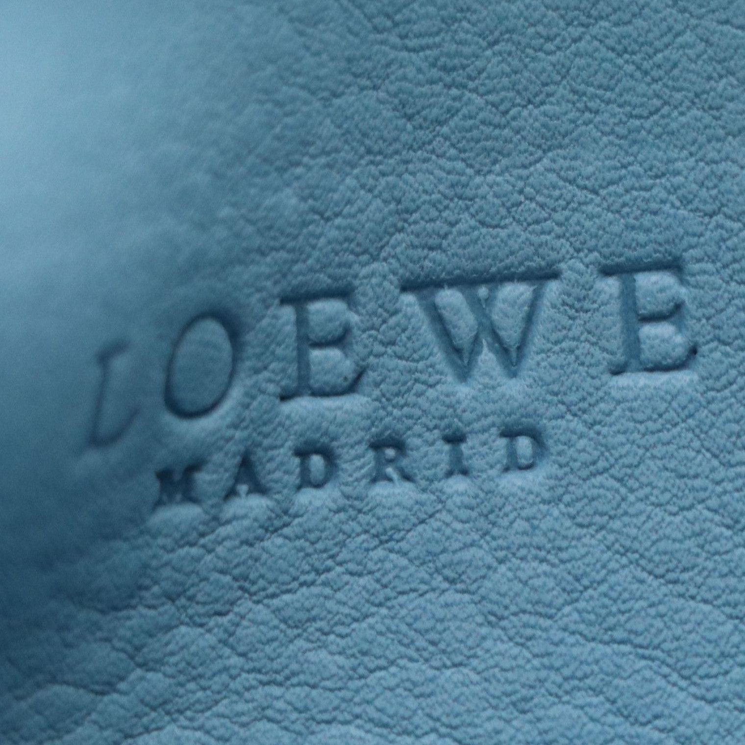 Loewe Small Flat Crossbody Bag in Bicolor Blue Suede and Leather