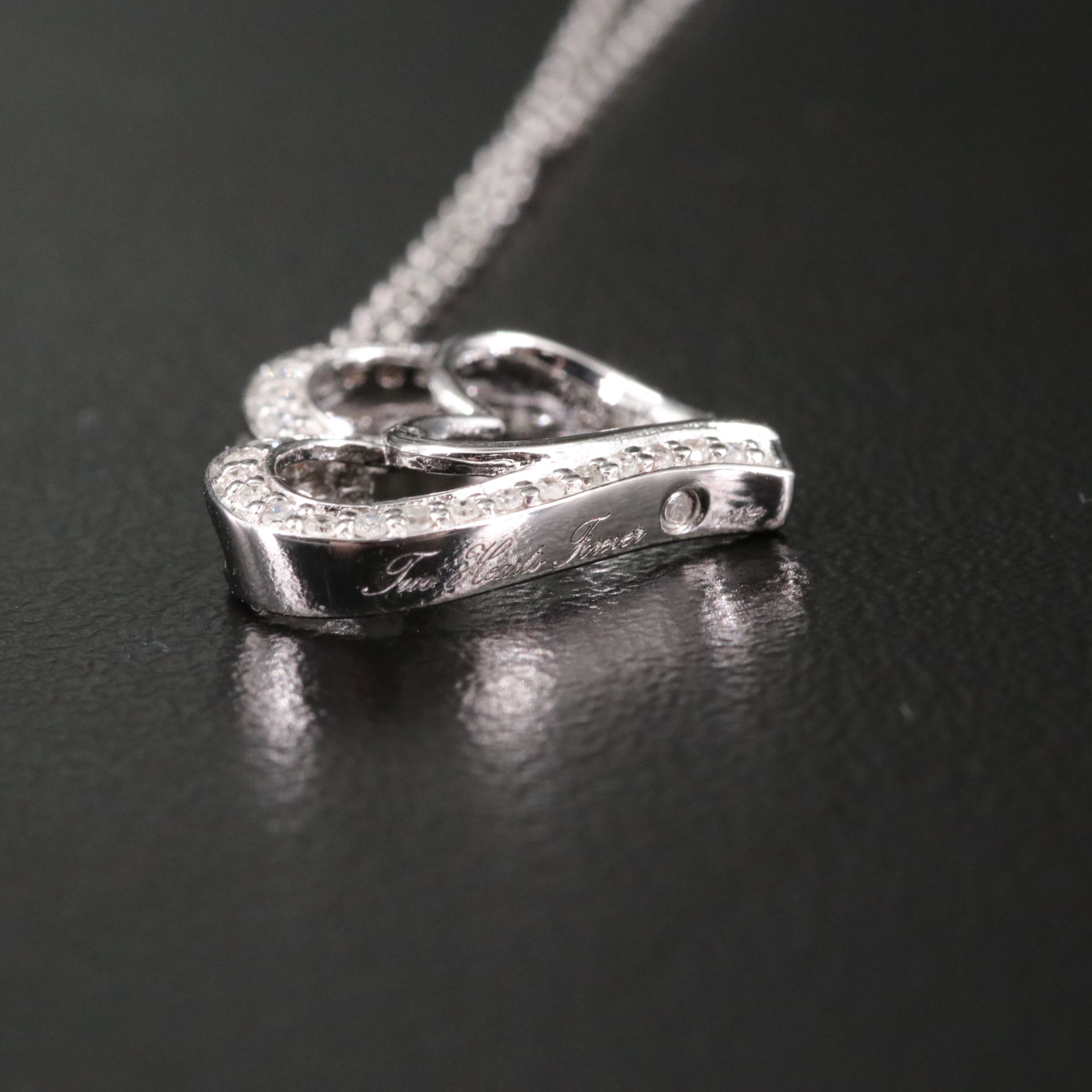 Sterling Diamond Heart Pendant Necklace