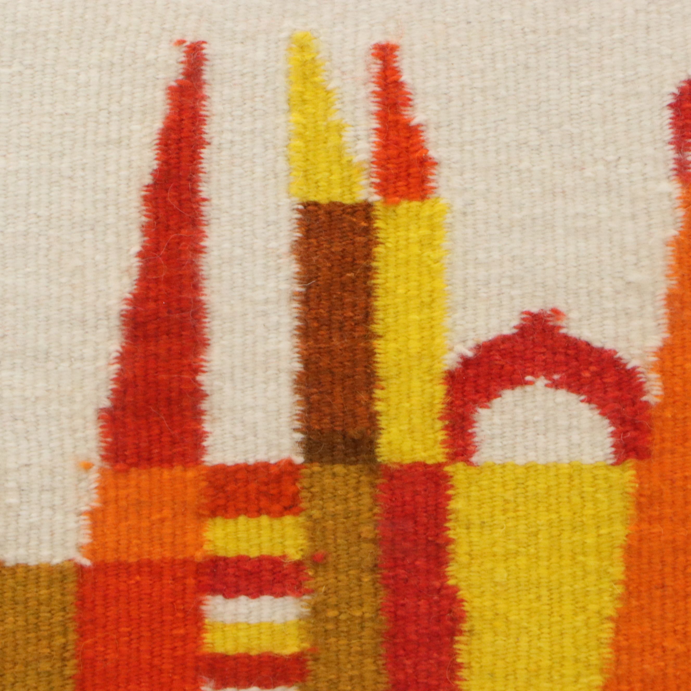 Evelyn Ackerman Handwoven Tapestry of Abstract Buildings, Late 20th to 21st C.
