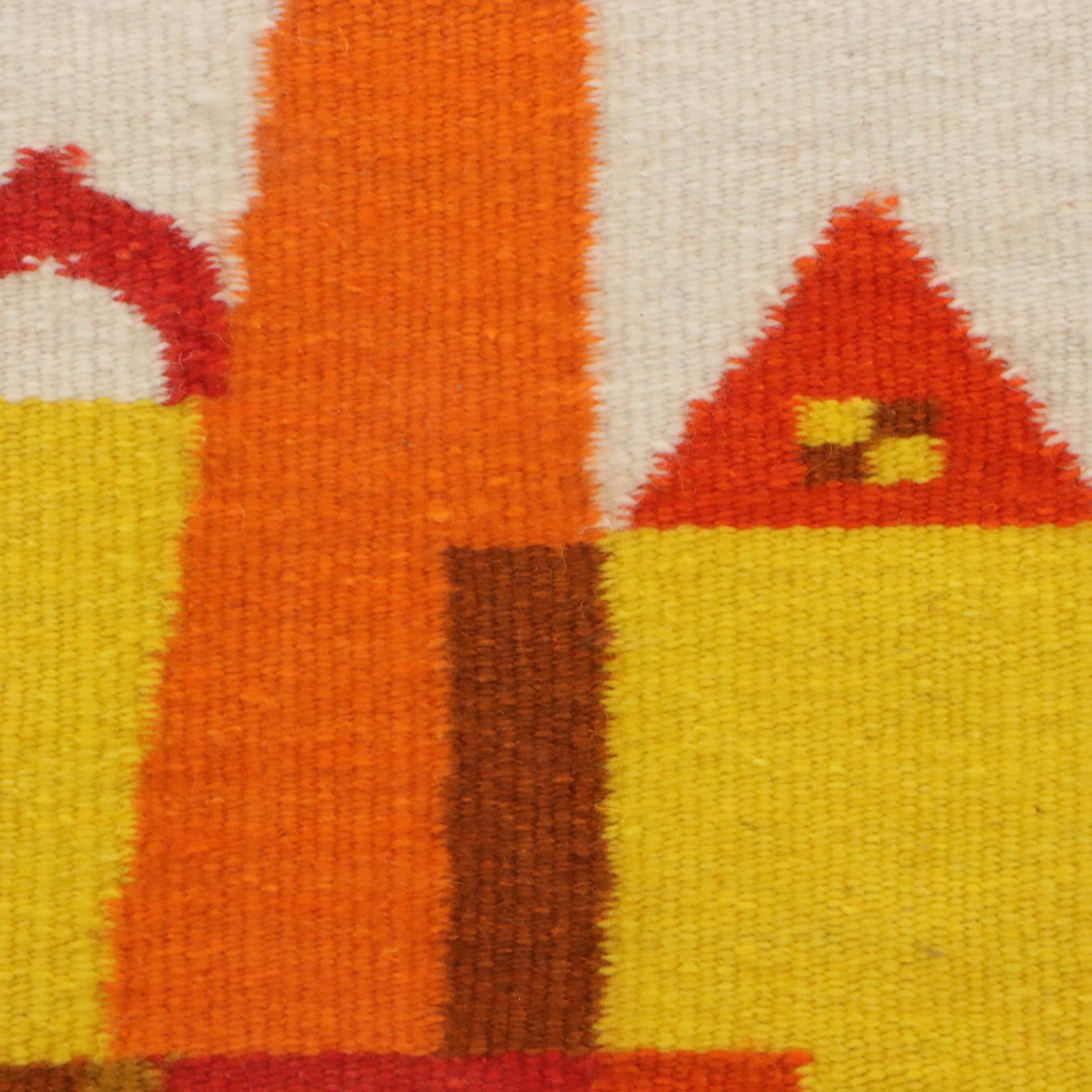 Evelyn Ackerman Handwoven Tapestry of Abstract Buildings, Late 20th to 21st C.