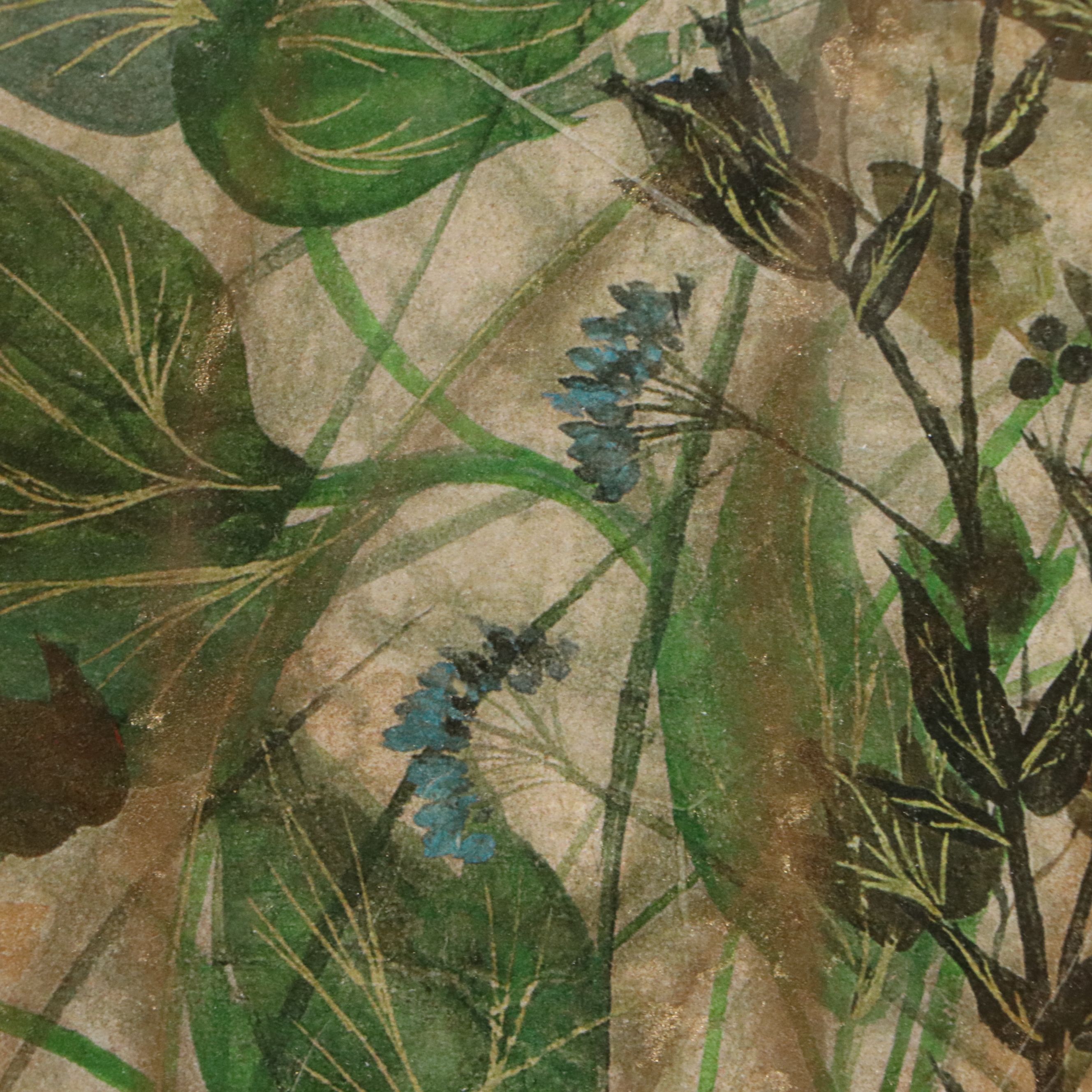 John Butler Embellished Screenprint "Autumn Grasses," Late 20th Century